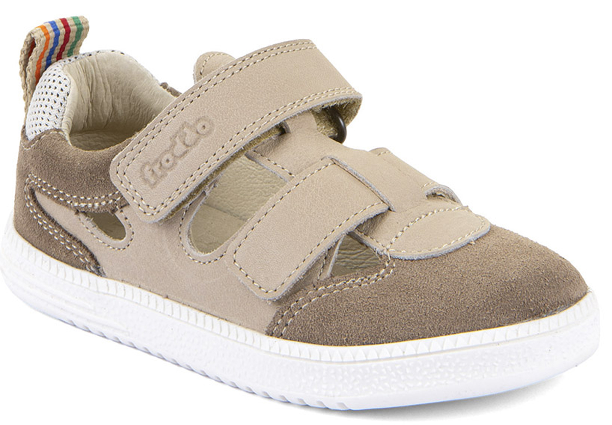 Leder Halbsandale, schmale bis mittlere Fußbreite LOOP Barefoot von FRODDO in Taupe G3150292