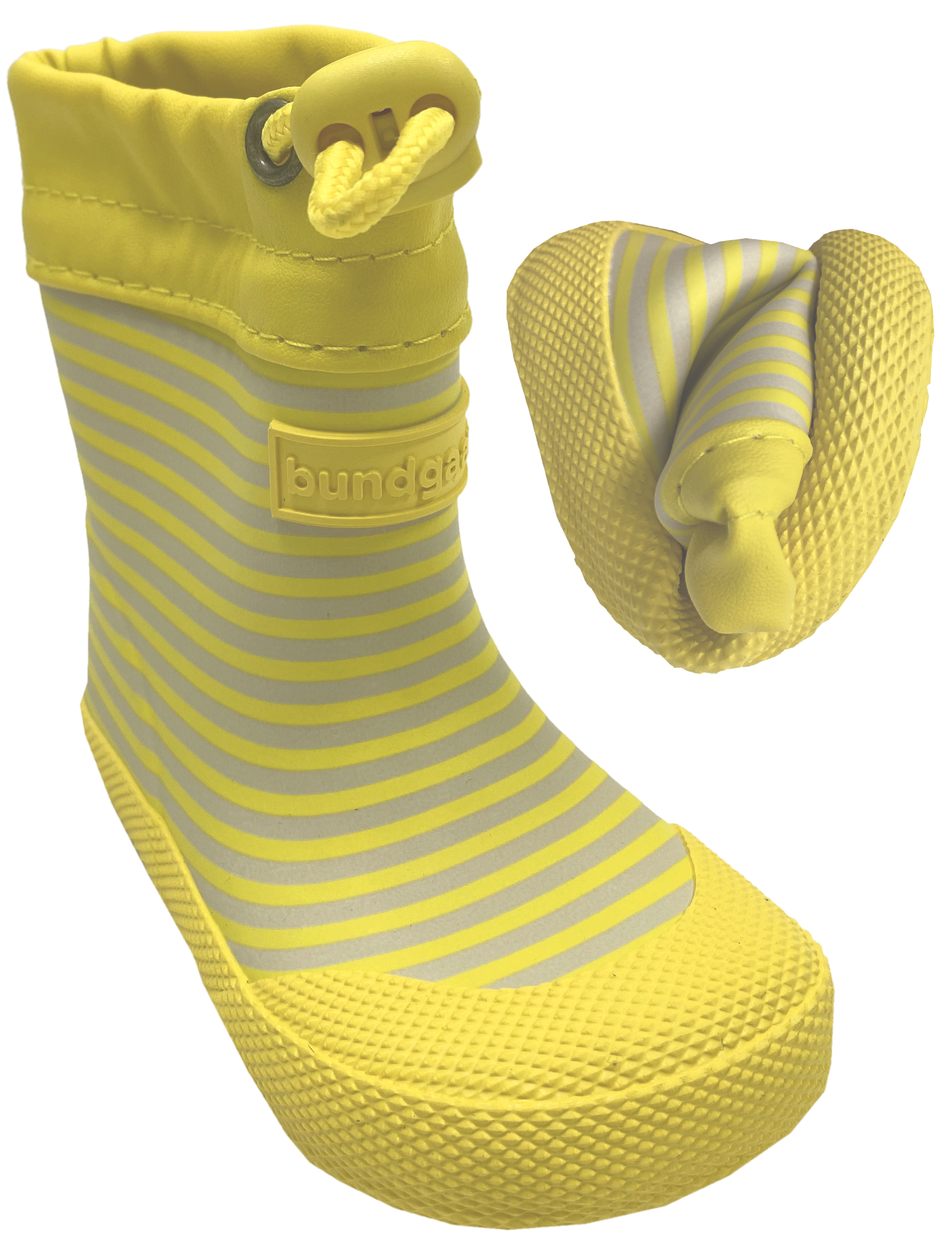 Extrem flexible & leichte Barfuß- Gummistiefel Kurzschaft COVER *BUNDGAARD* in Sunflower Stripe