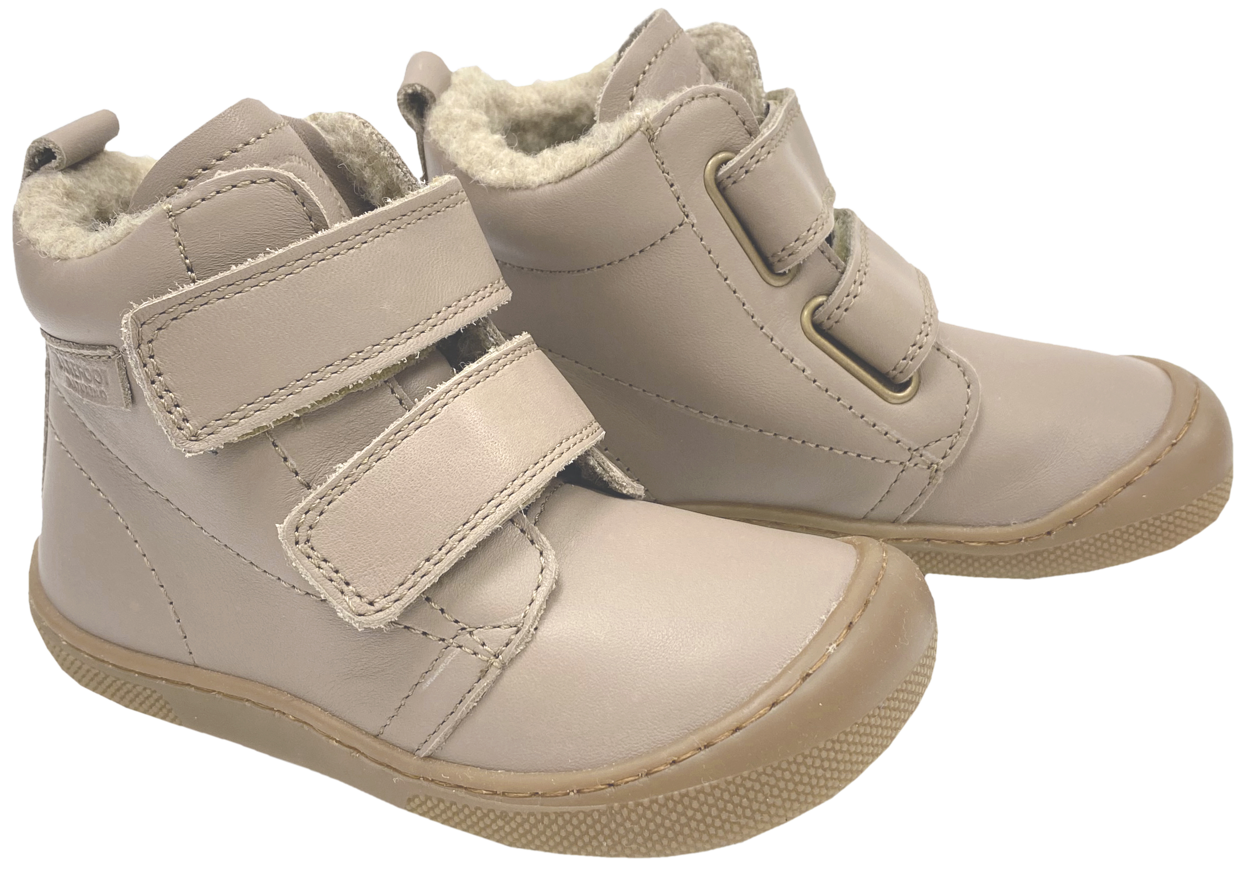 Naturino Barfuß Winterstiefel Nappa Leder *WIGGHI* m. Wollfutter in Taupe / Beige