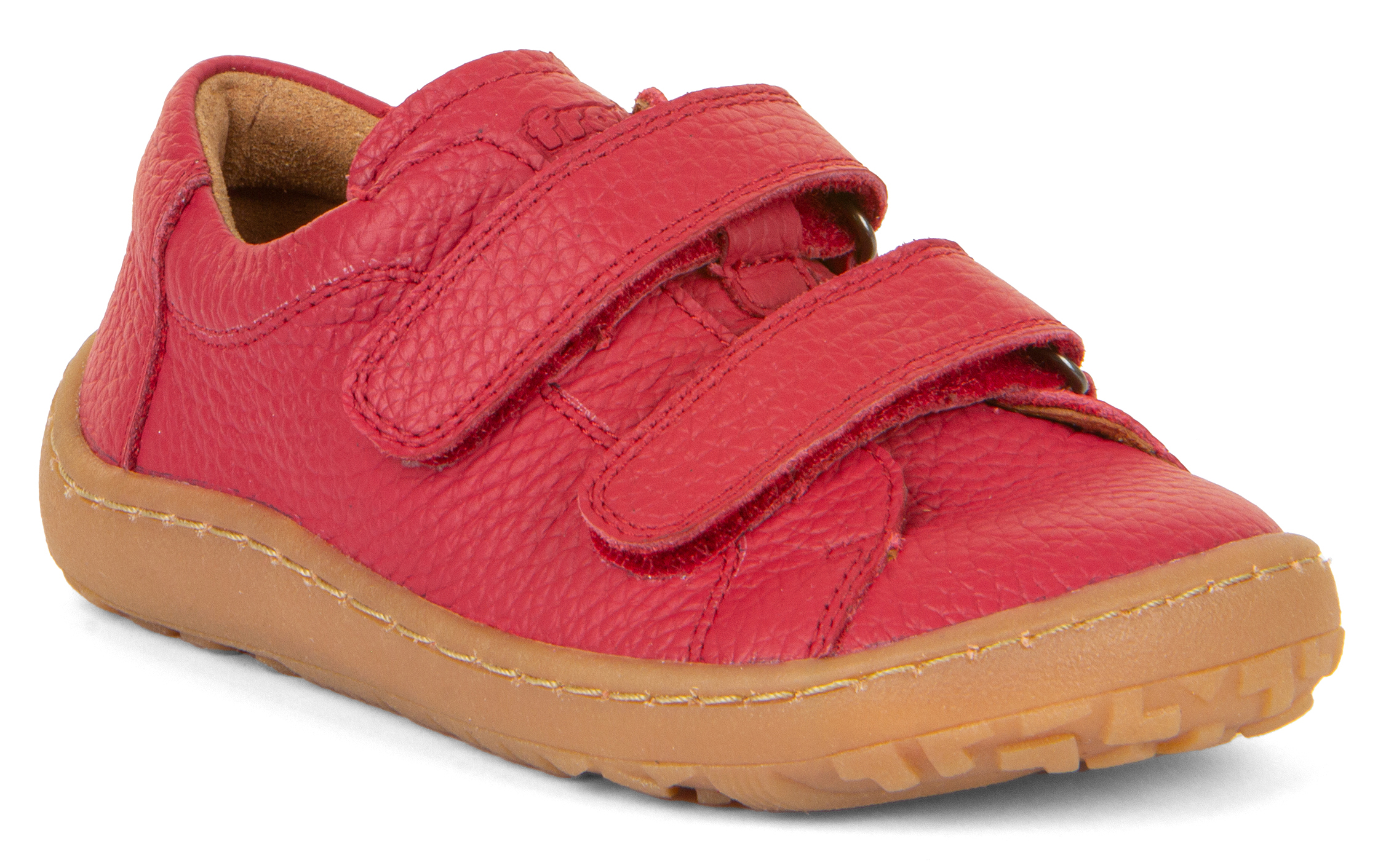 Barfußschuhe / Sneaker aus Leder mit Doppelklett in ROT Uni von FRODDO G3130240-5