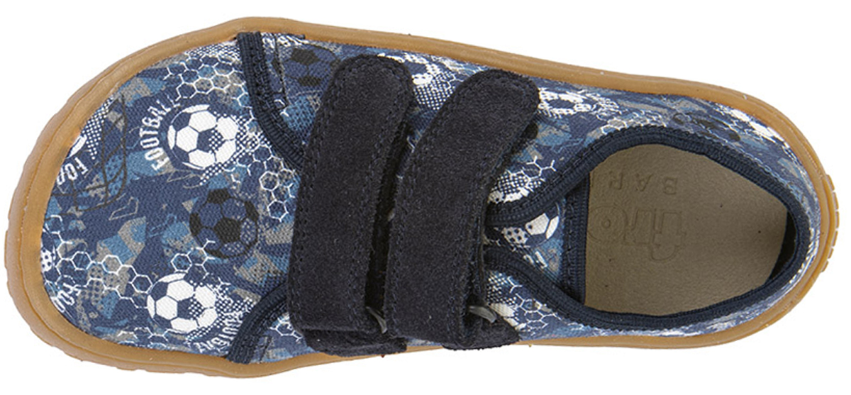 Canvas Sneaker Barefoot Grip Sohle von FRODDO in Navy Blue Motiv Fußball G1700440