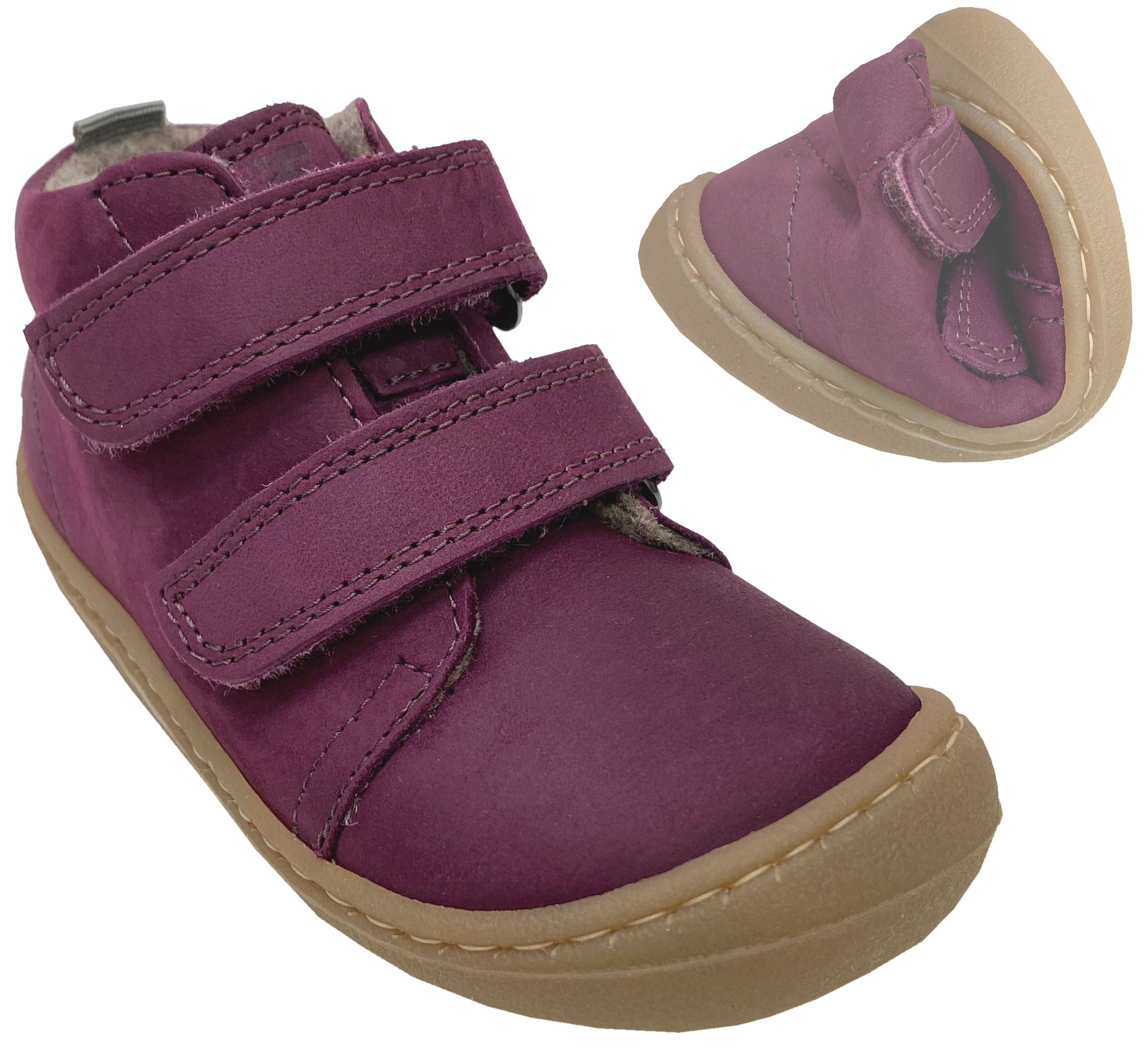 Barfußschuhe BOB Hydro, Wollfilz Futter schmalere Leiste -Spann Normal in BORDEAUX von KOEL