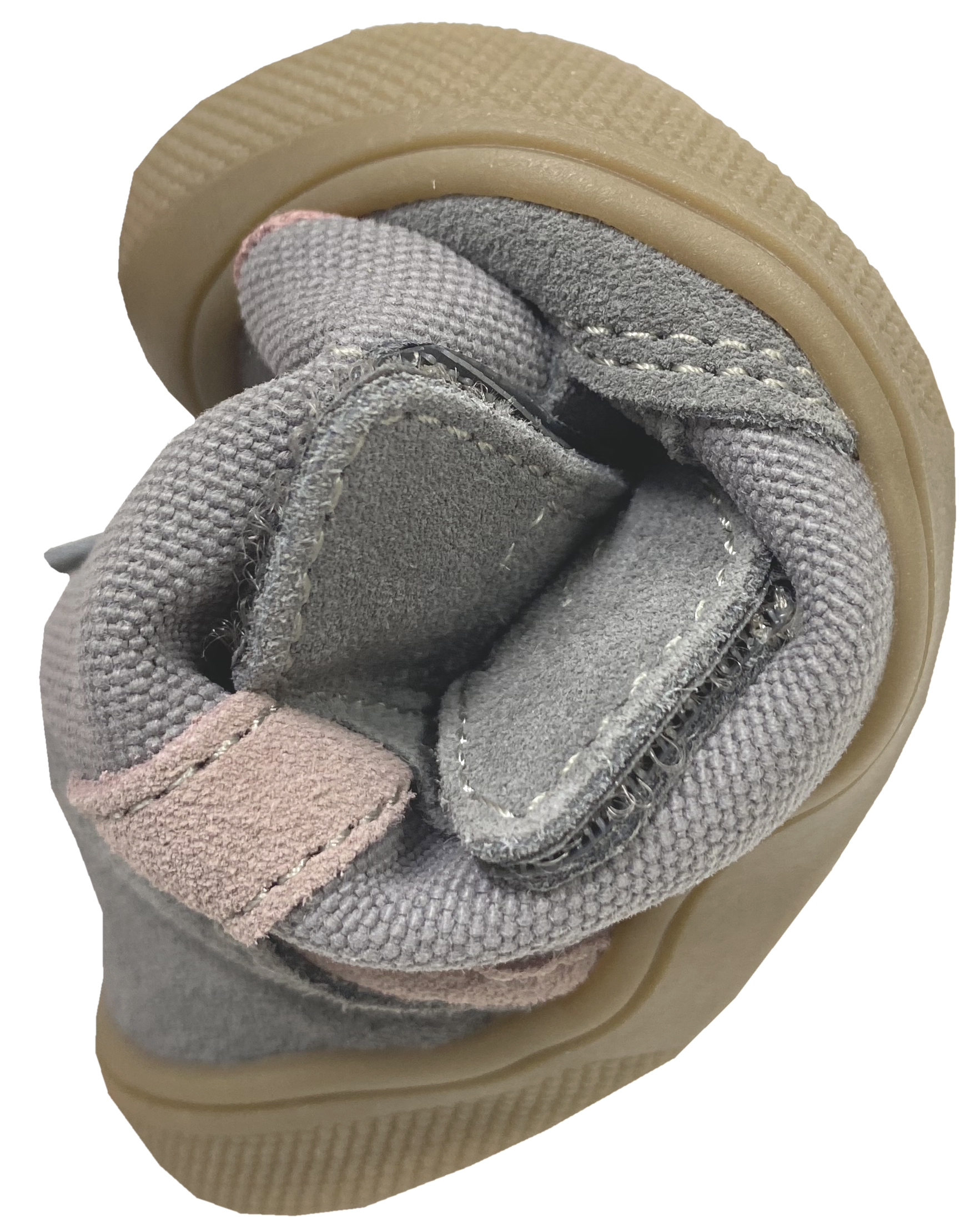 Winterstiefel aus Suedeleder, TEX Membran + Schurwollfutter NATURINO Barefoot KODDAS in Grau / Rosa
