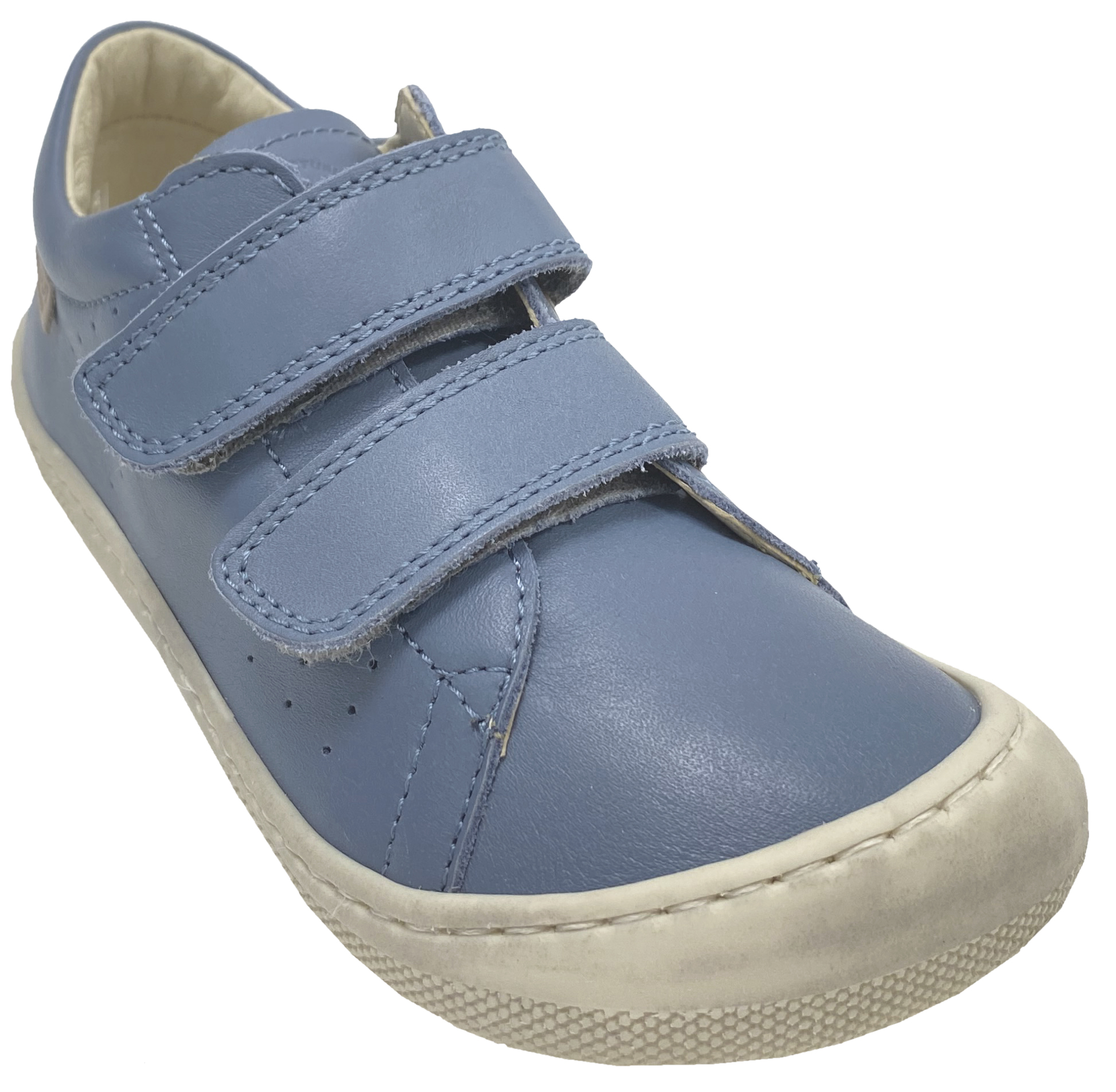 Knautschig weiche Leder Sneaker mit Minimalsohle von NATURINO Barefoot * BIRA * in Celeste