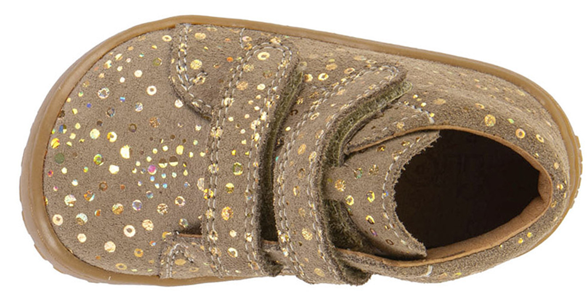 Barfußschuhe knöchelhoch aus Nubukleder von FRODDO in Beige / Gold *First Step* G2130369