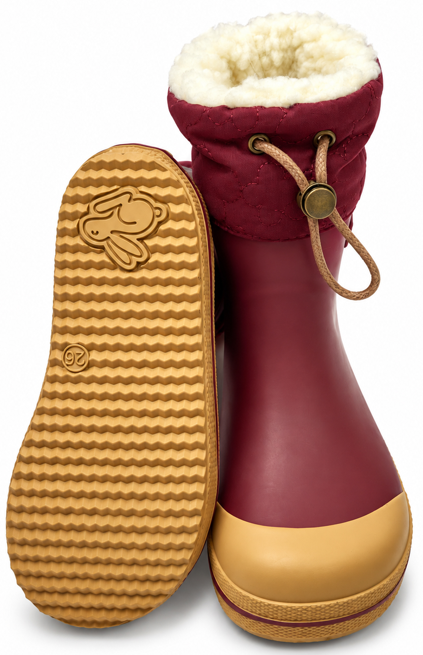 Wintergummistiefel mit Stulpe von BUNDGAARD - Barfußschuhe HAZY in Berry BG401062