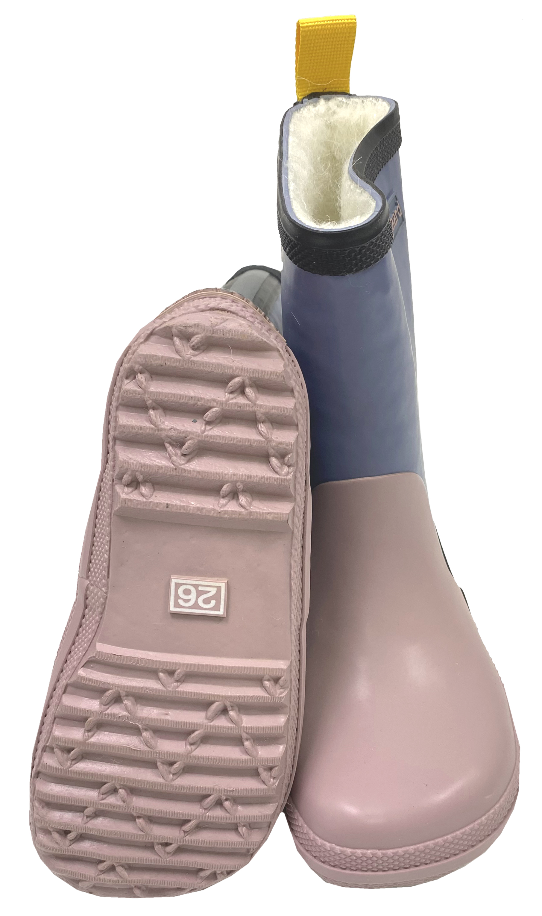 Barfuß Gummistiefel Charly High Warm, Naturgummi +Winterfutter Tricolor Teal Rosa Black BUNDGAARD