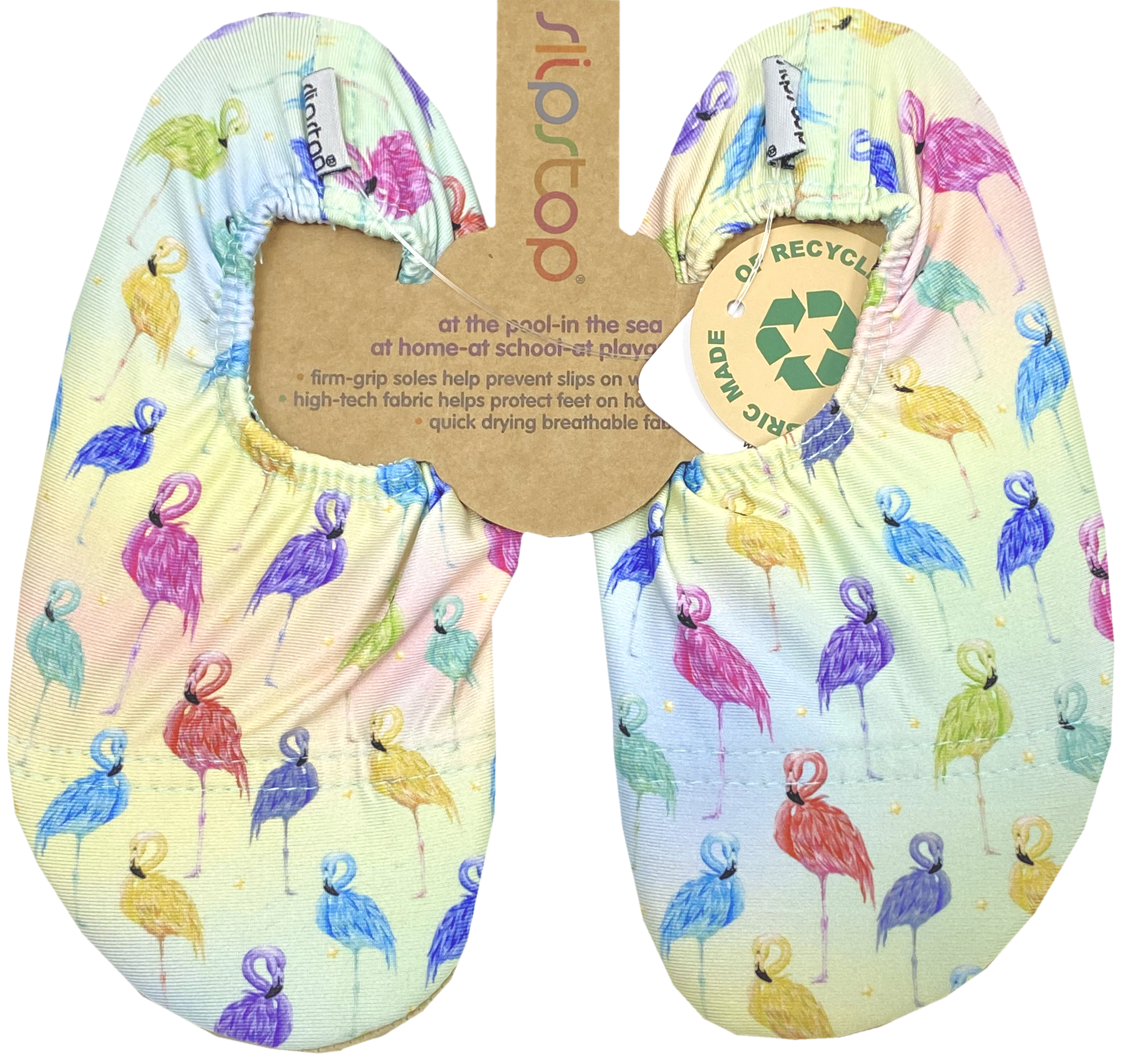Slip Stop - Badeschuhe /Barfußschuhe /Allroundschuhe für Kids *Flamenco * Pastell Bunt