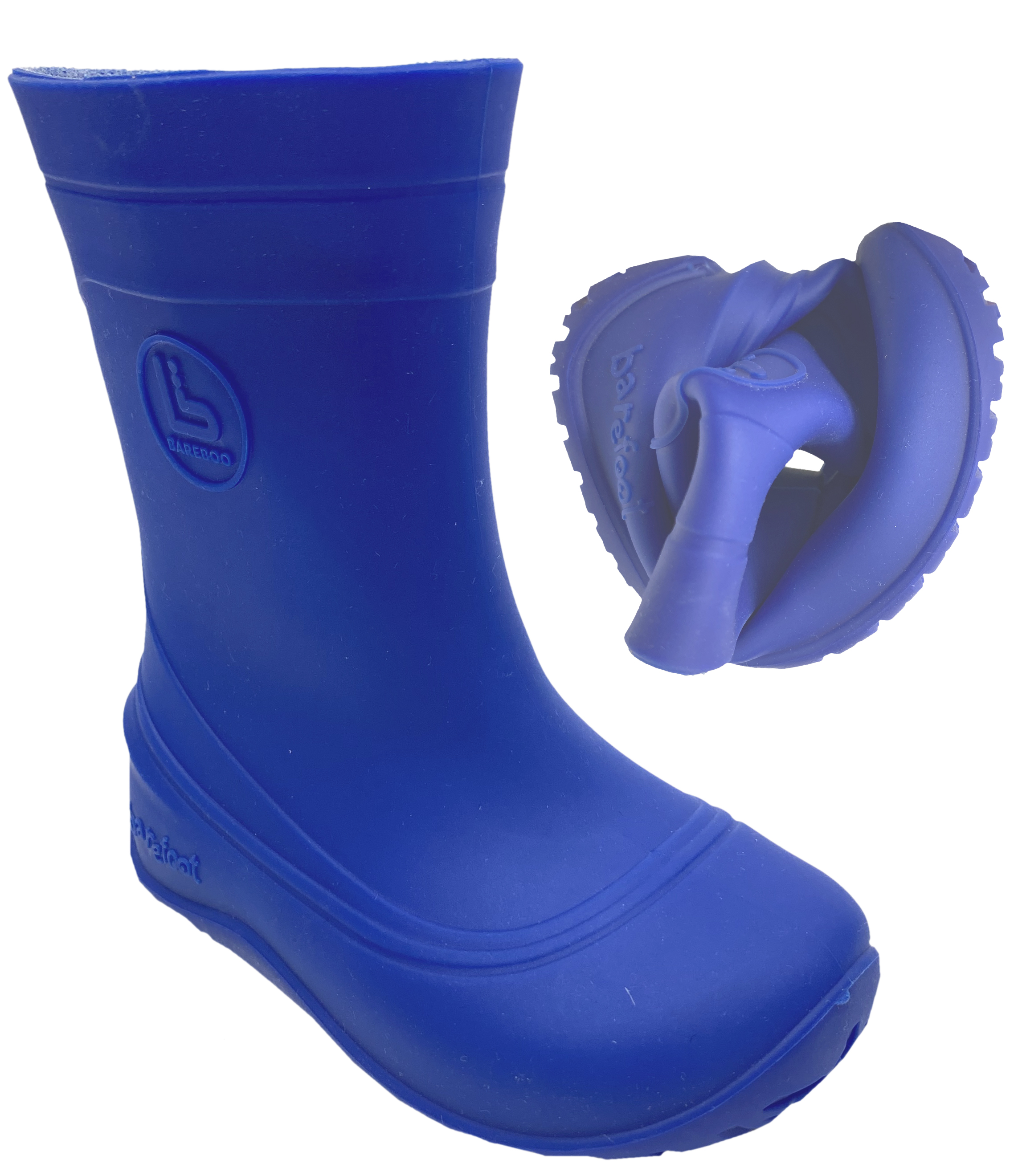 Super leichte Barfußgummistiefel aus Italien von BAREBOO / Vertrieb Crave MONSOON in Kobaltblau