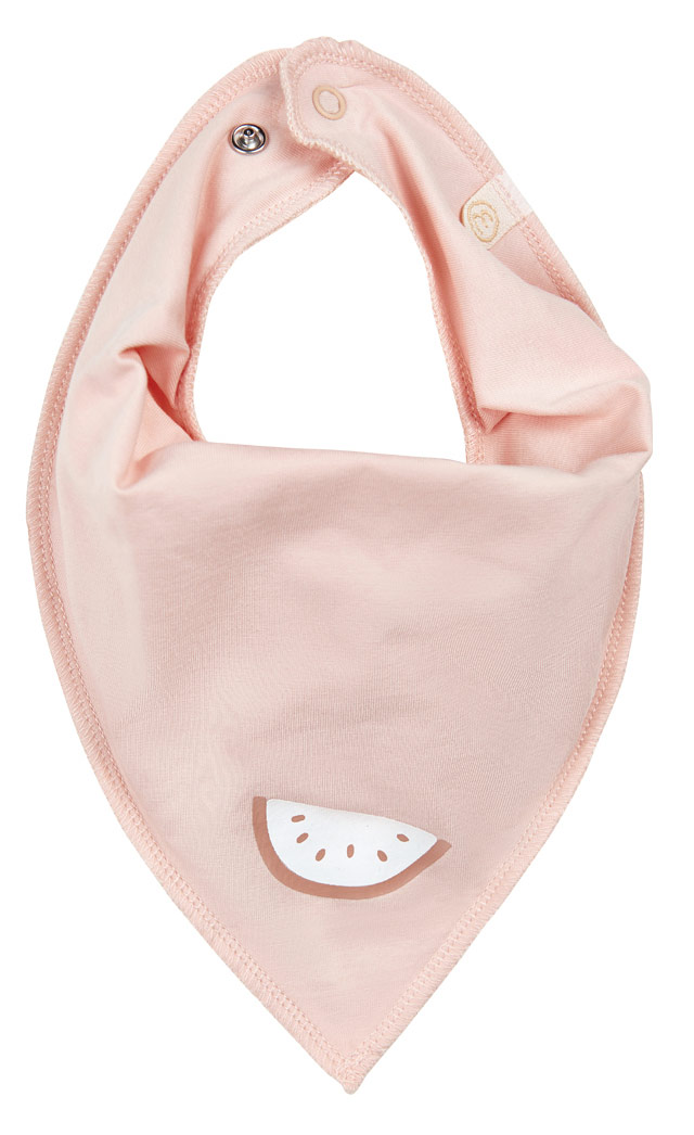Halstuch, Spucktuch, Dreieckstuch in zartem Lachs Ton Fruit Print von MINYMO 110708