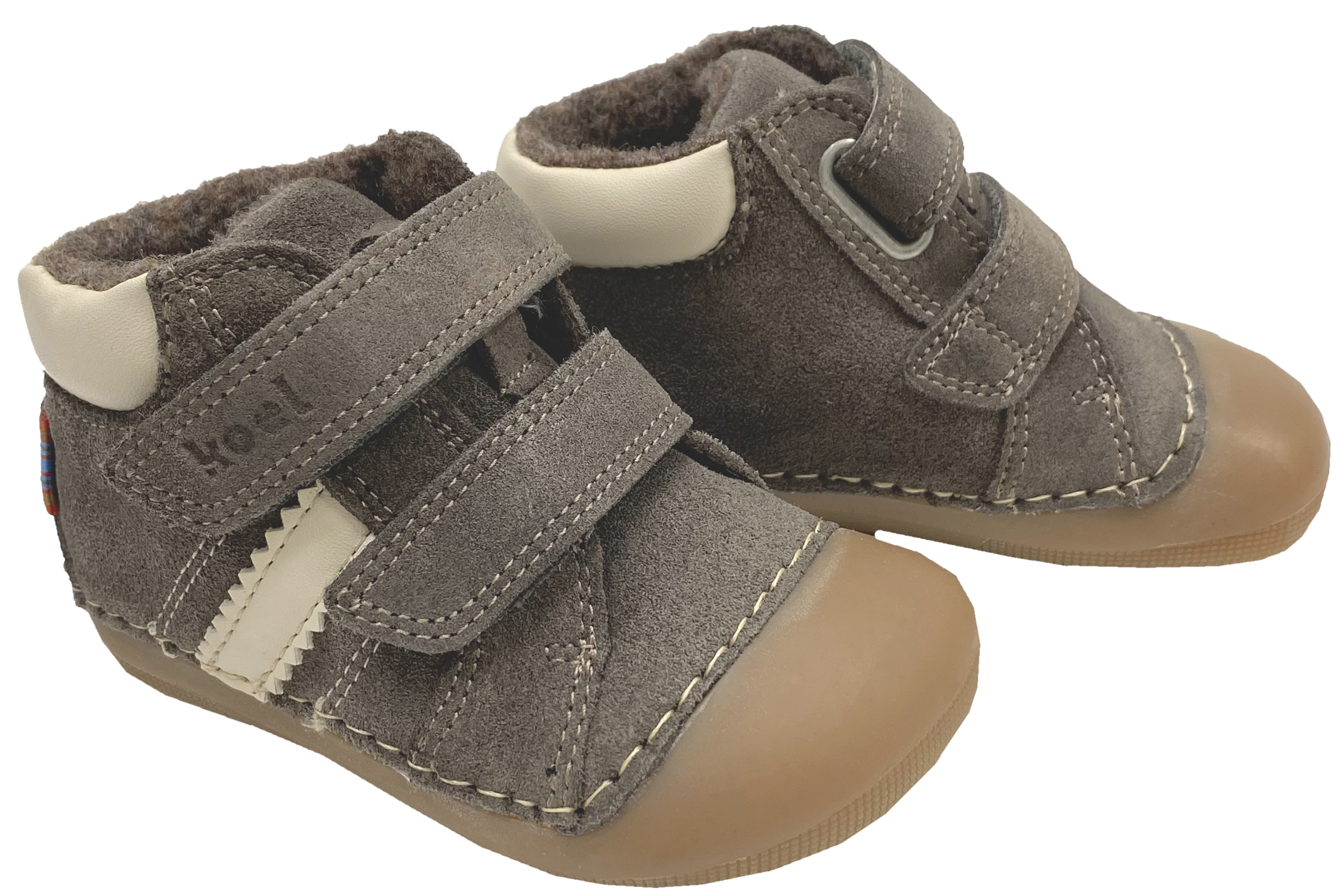 Knautschige Barfußschuhe AUSTIN in Taupe Suedeleder & Wollfutter KOEL Barefoot  09M017.305