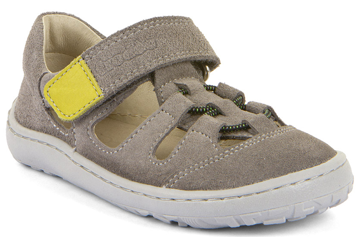 Halbsandale / Minimalschuhe aus Leder Zehen & Fersenschutz von FRODDO Barefoot in Steingrau G3150290