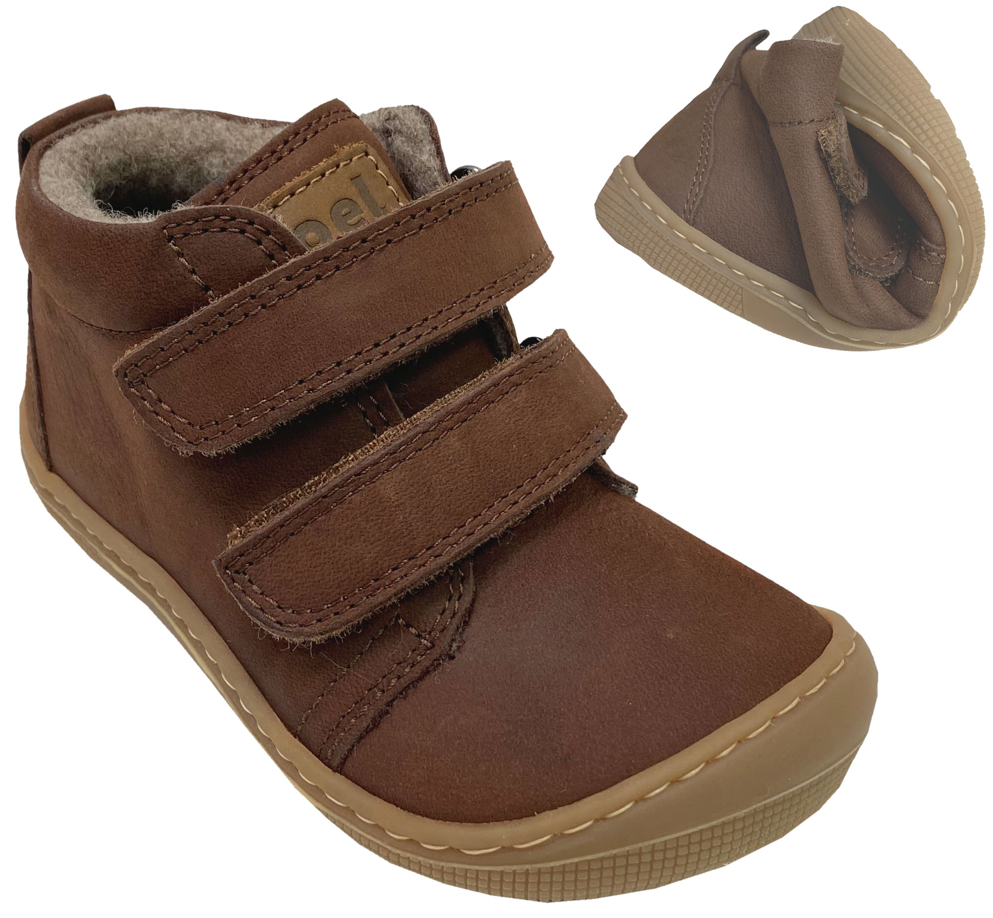 Halbschuhe /  Barfußschuhe mit Wollfilz Futter DON Hydro Schokolade Braun von KOEL 07M002.233