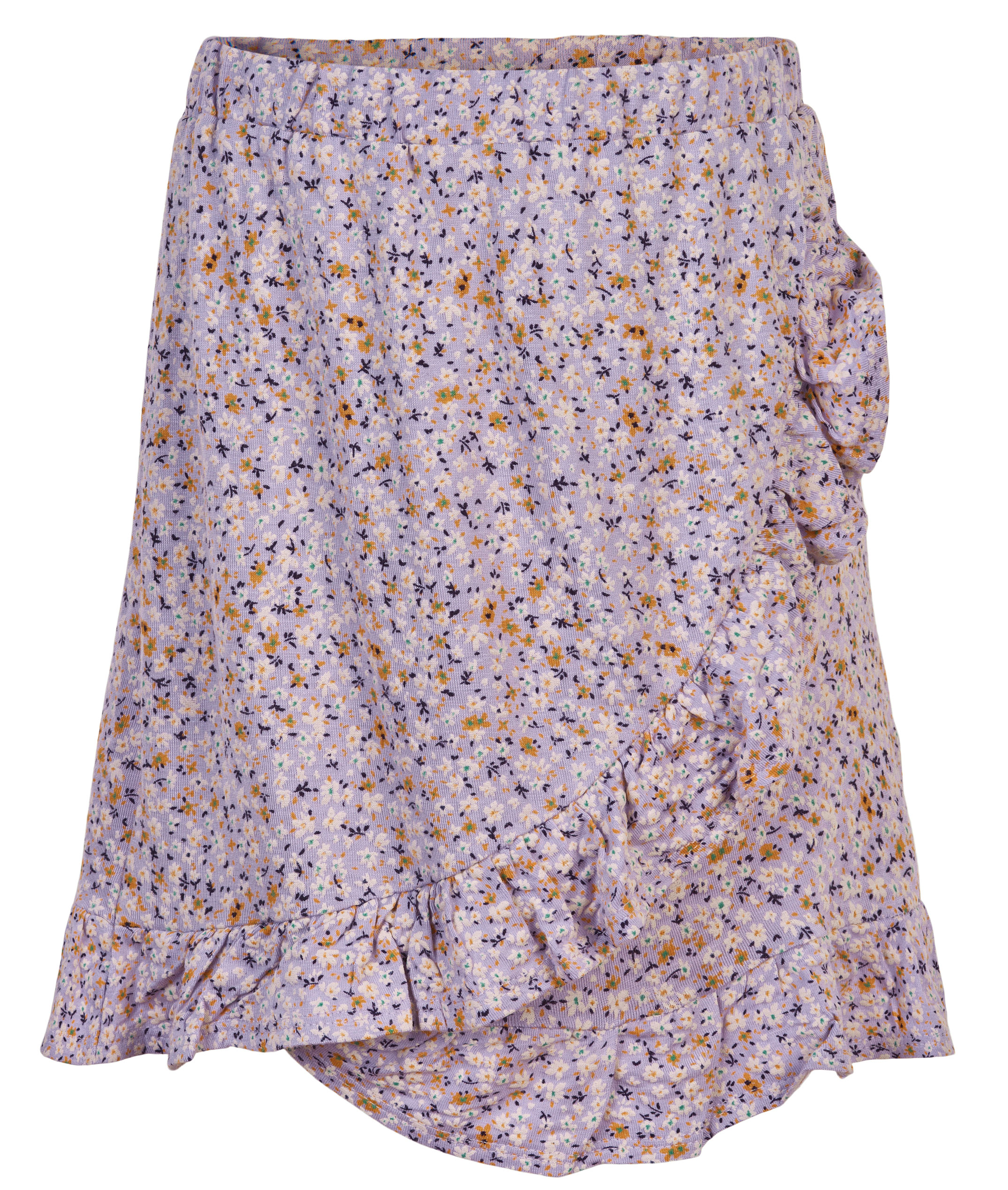 Luftig leichter Rock in Wickeloptik in Flieder mit Blüten Muster von MINYMO  121723
