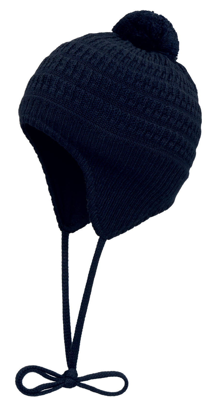 Schlichte Strukturstrickmütze mit Jersey Futter zum binden in Marine von DÖLL 1823715146