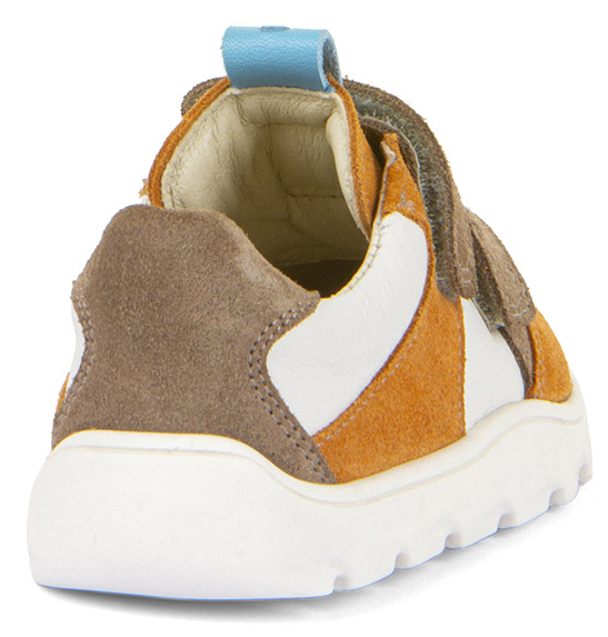 Leder Sneaker Low Top * Zeru Spring Barefoot * in Weiß/ Braun / Orange von FRODDO G3130264