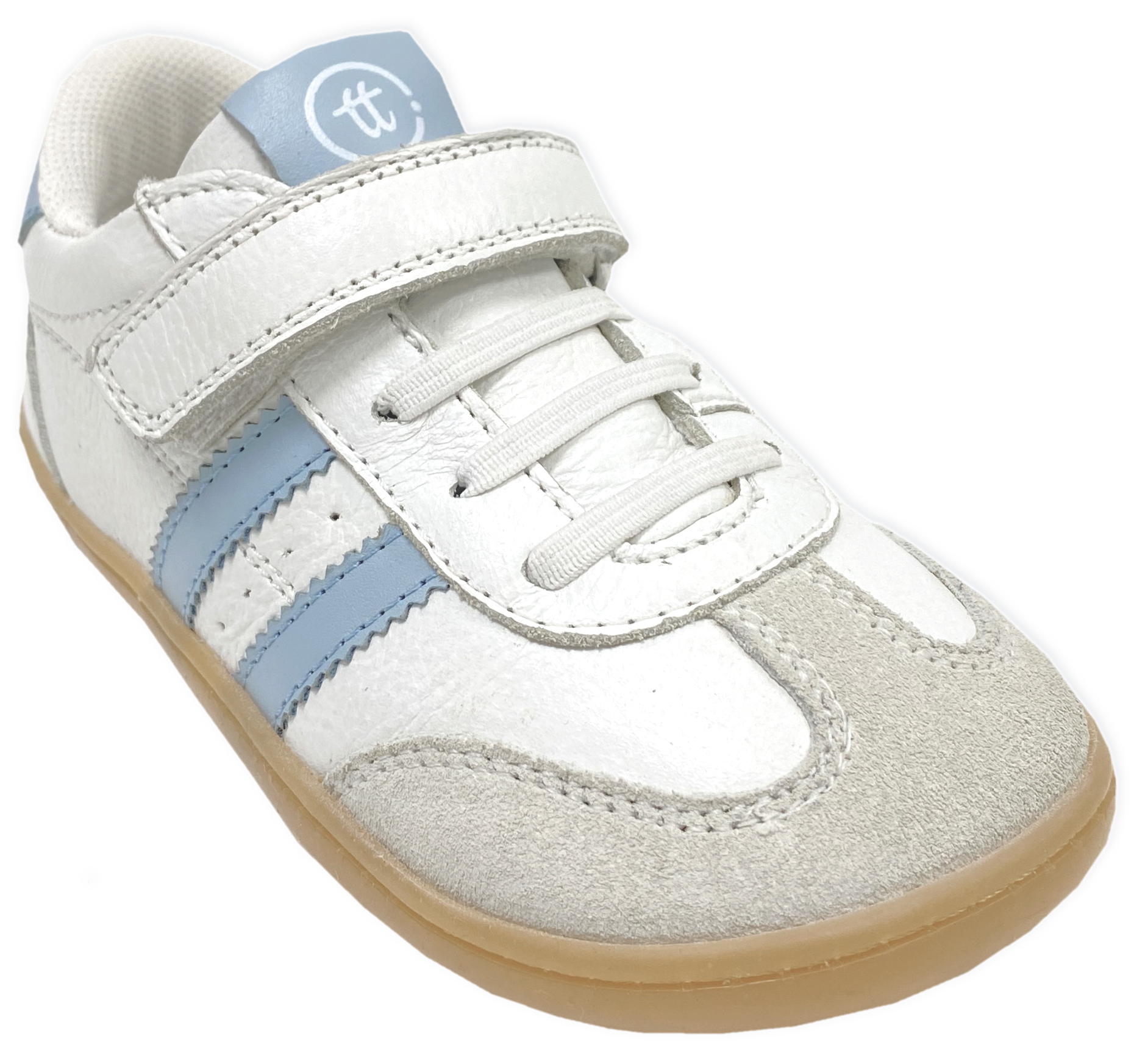 Barfuß-Sneaker, Non-Marking Sohle, Weiß/Grau/Celeste von CHETTO Barefoot