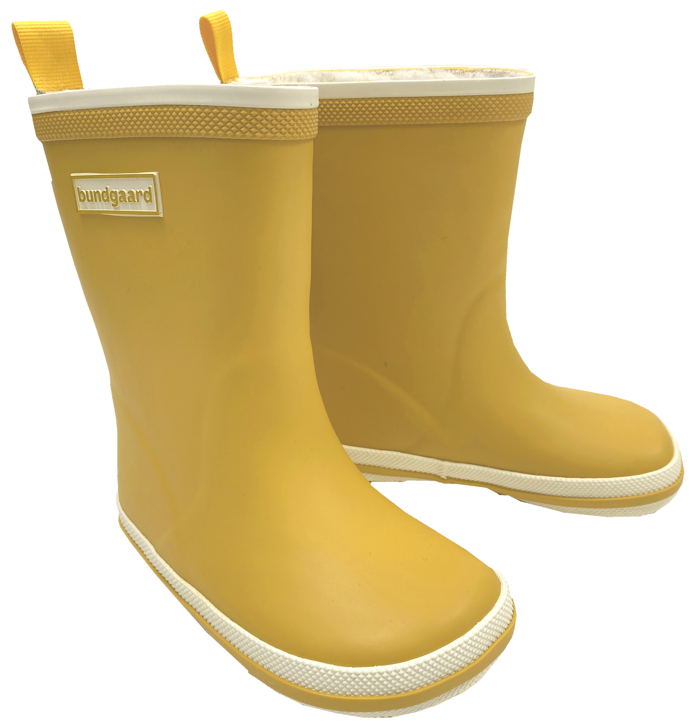 Barfuß Gummistiefel Charly High Warm, Naturgummi +Winterfutter in Curry Gelb von BUNDGAARD