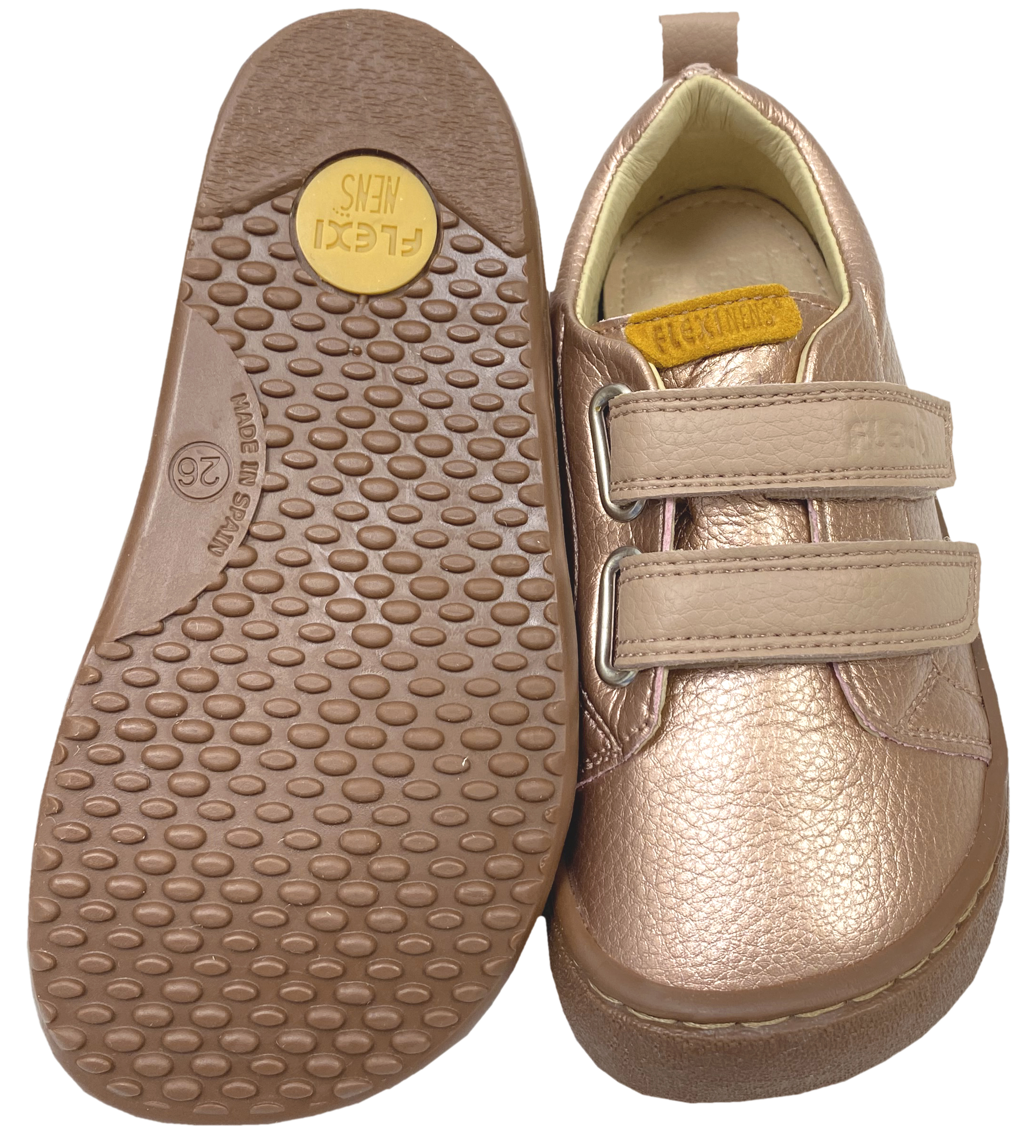 Vegane Barfuß Sneaker in Rose Gold / Nude Glitzer von FLEXI NENS 41846