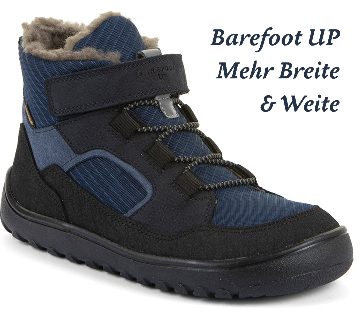 Waldkita Barfußschuh + Schurwollfutter & TEX M. Barefoot UP Path von FRODDO Black Blue G3110288