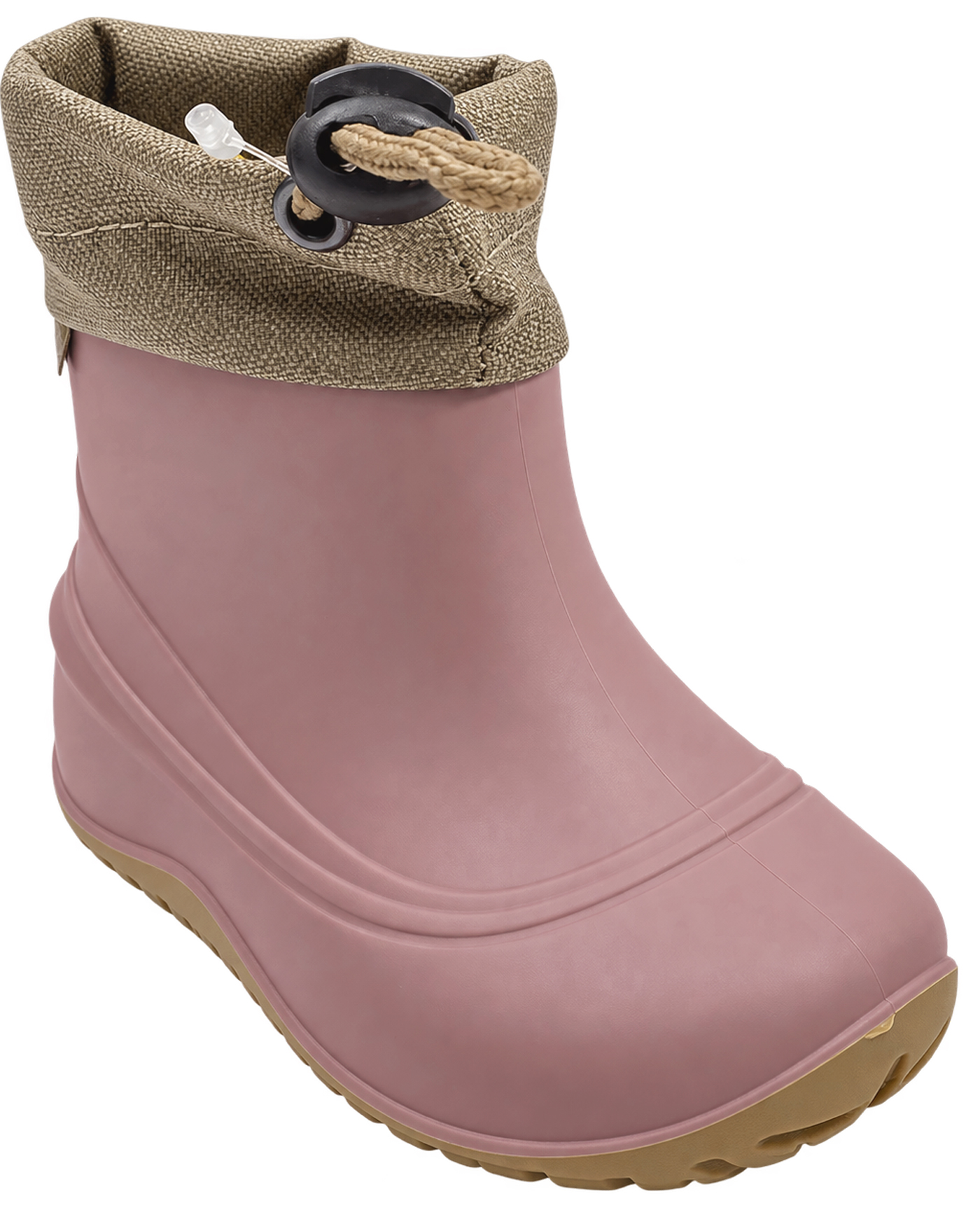 Ultra leichter Barfuß Gummistiefel Winterfutter, Kordelstopper am Kragen von LURCHI Polar Barefoot in Rose