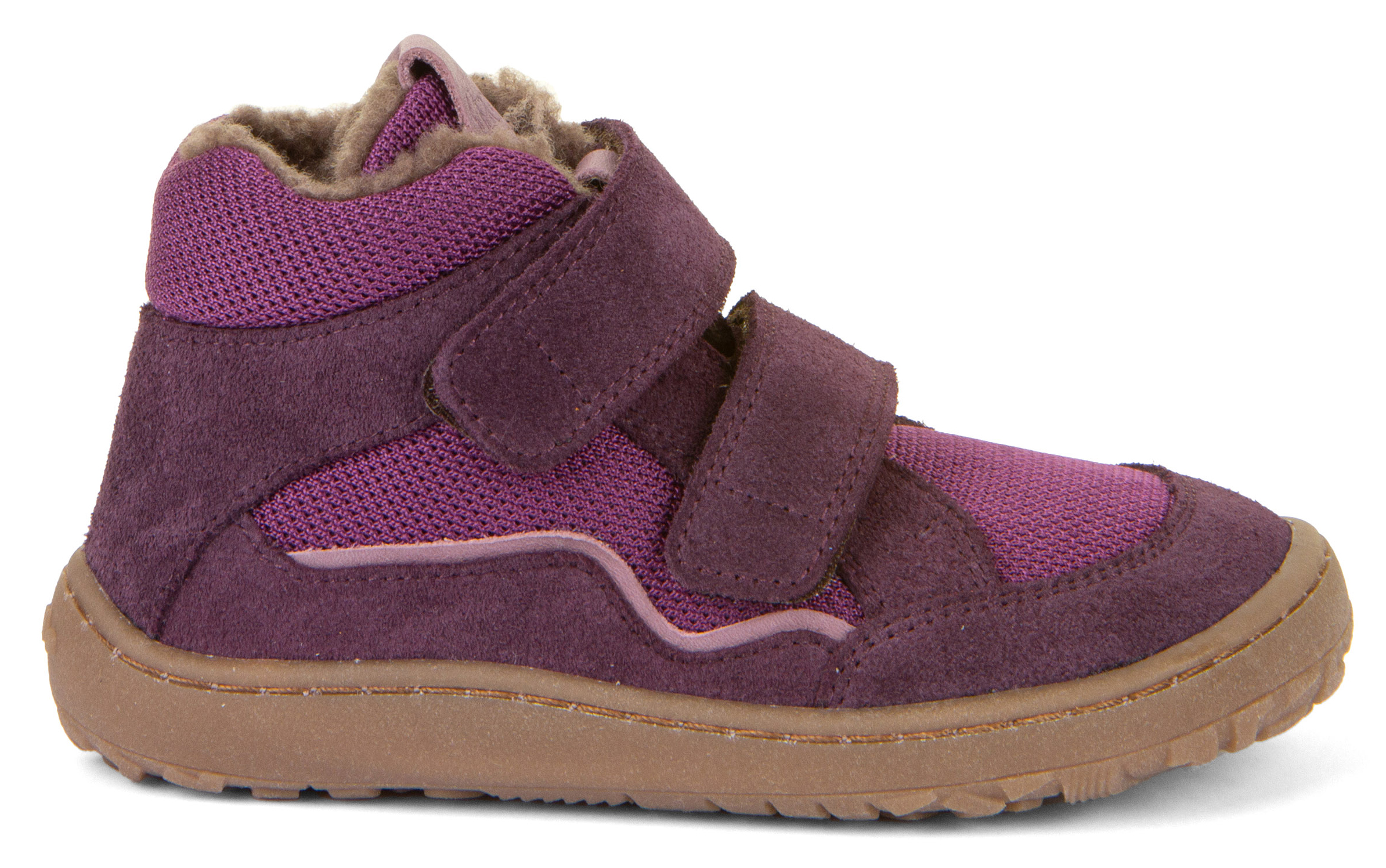 Knöchelhohe Barfußschuhe in Lila / Purple mit Schurwollfutter von FRODDO G3110229-3
