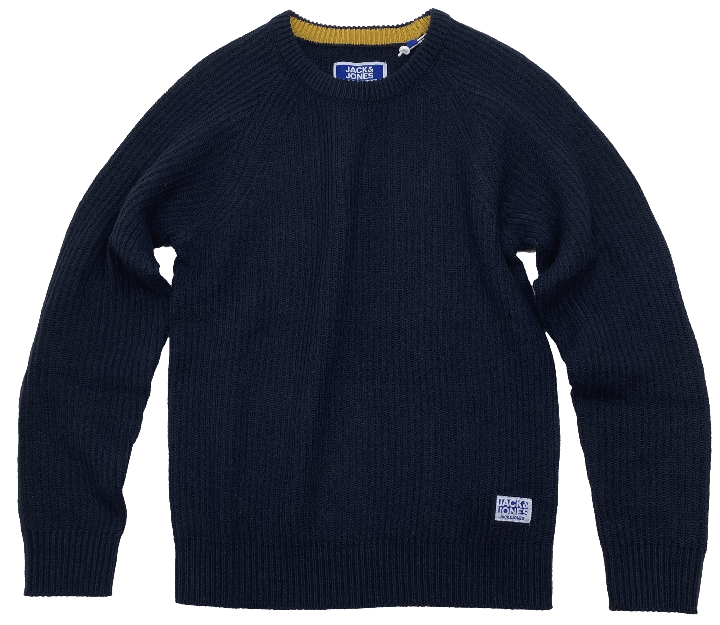 Schlichter Strick Pullover mit langen Raglan Ärmeln in Dark Navy Blau von JACK & JONES  12190719