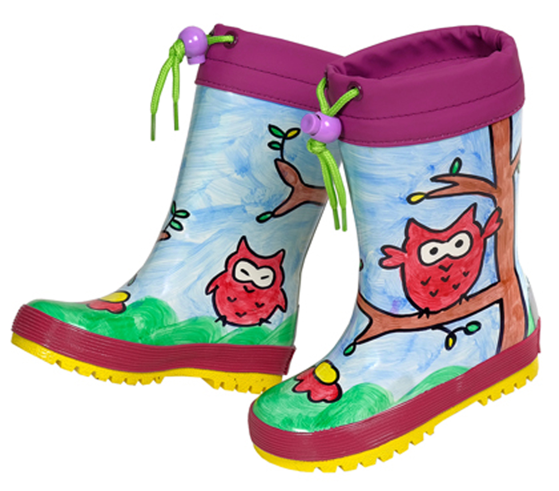 Gummistiefel mit Warmfutter, hoher Naturkautschuk Anteil mit Motiv: Eule auf Ast von MAXIMO 869700