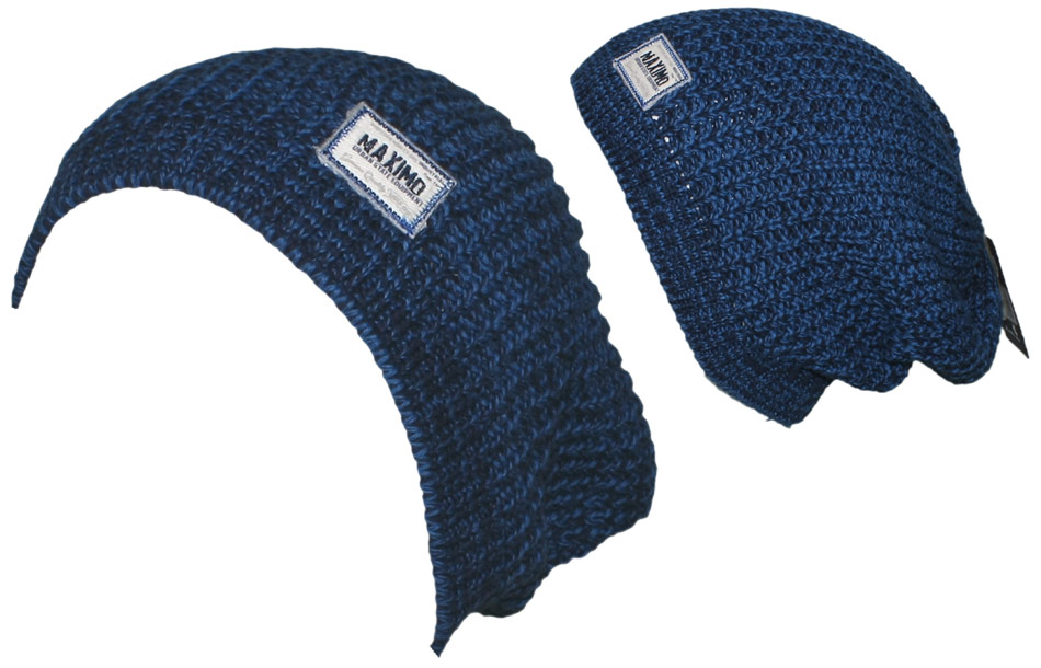 Cooles Strickbeanie aus reiner BW in Blau Melange von MAXIMO  63579-598200