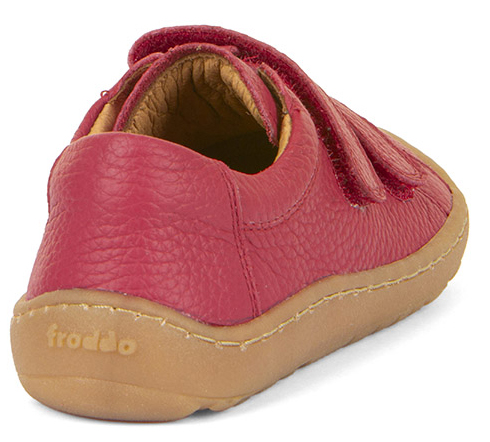 Barfußschuhe / Sneaker aus Leder mit Doppelklett in ROT Uni von FRODDO G3130240-5