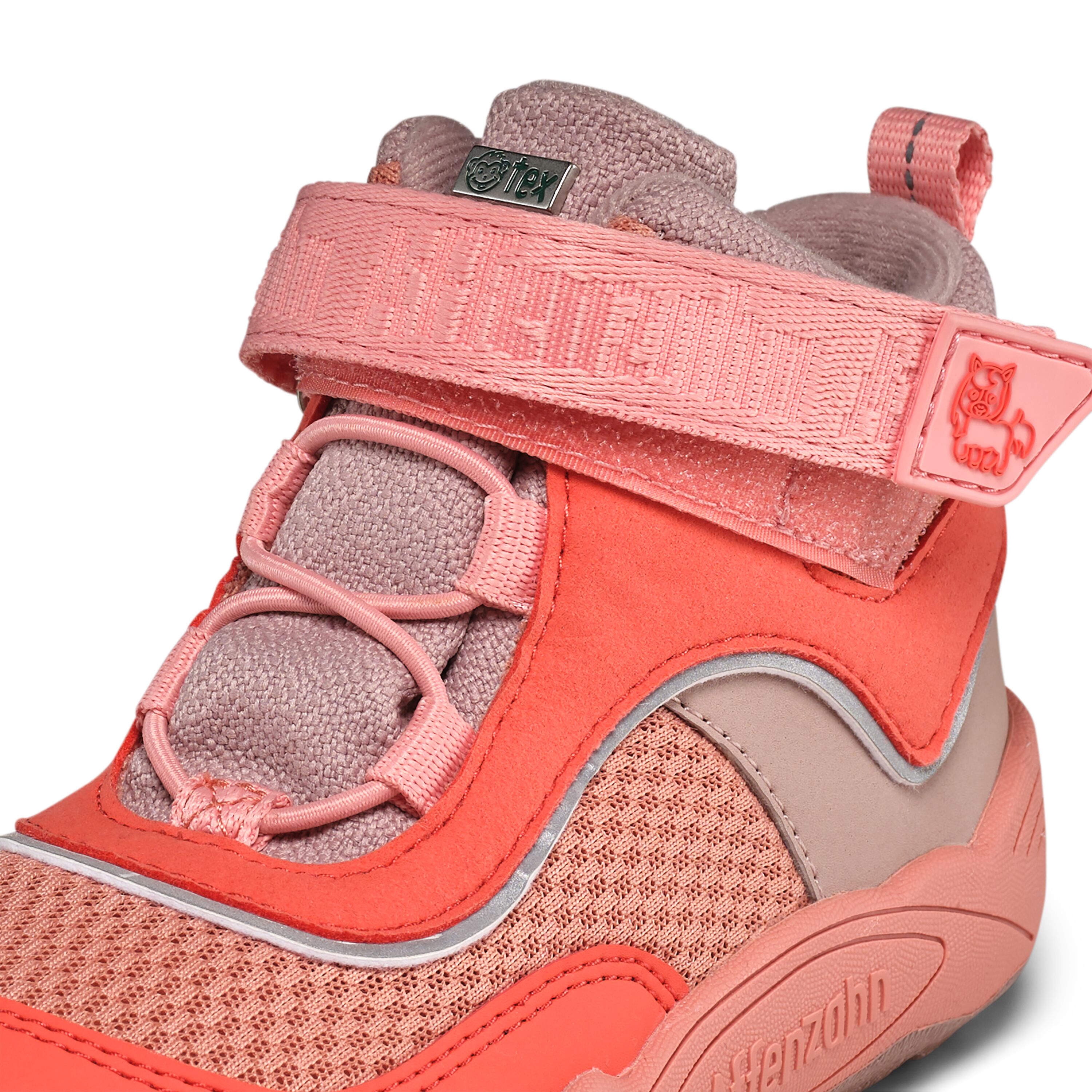 Veganer Übergangsschuh / Low Boot von AFFENZAHN * EXPLORY * Pony in Coral / Beige