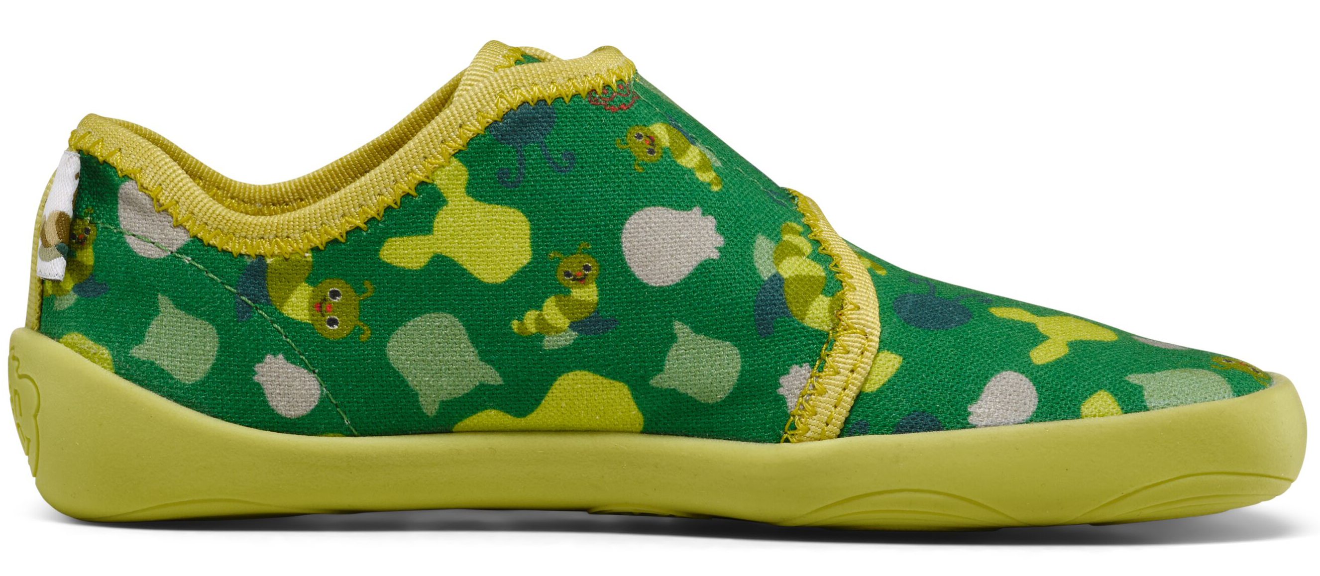 Leichte & flexible Hausschuhe * Cotton MOVY * mit Klett von AFFENZAHN Raupe in Grün