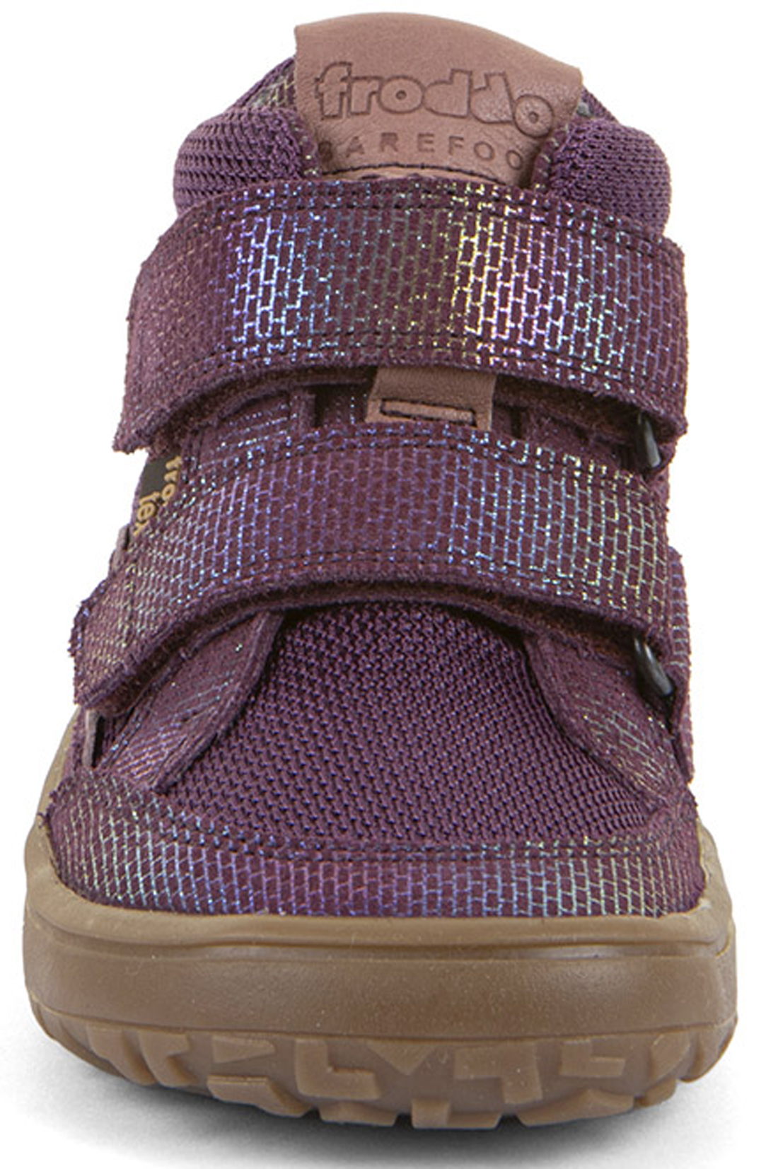 Minimalschuhe Knöchelhoch Leder & Mesh+TEX Membran FRODDO Barefoot *TEX AUTUMN* Lila Glitzer G3110266