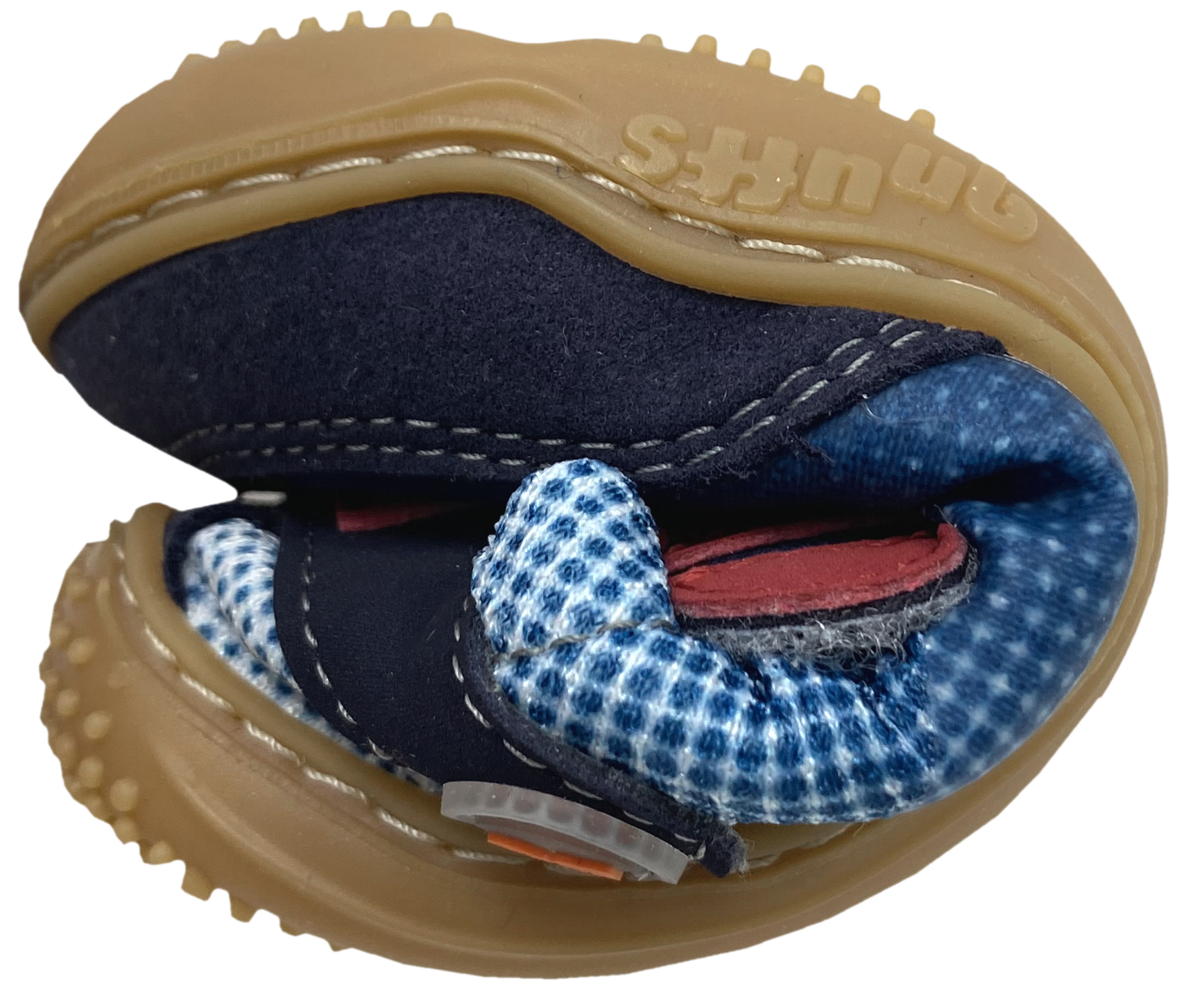 Vegane Barfuß Sneaker mit Klett & Zierschnürung von QNUFFS by Ricosta  *Fichte* in Blau