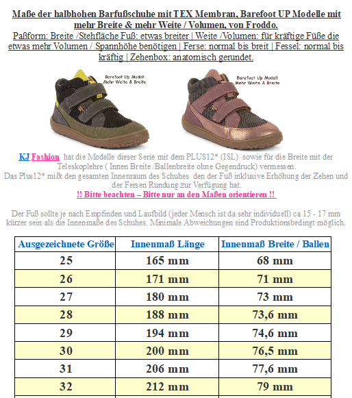 Halbhohe Barefoot UP Schuhe Textil Futter aus Leder +TEX in *Denim / Braun * FRODDO G3110268