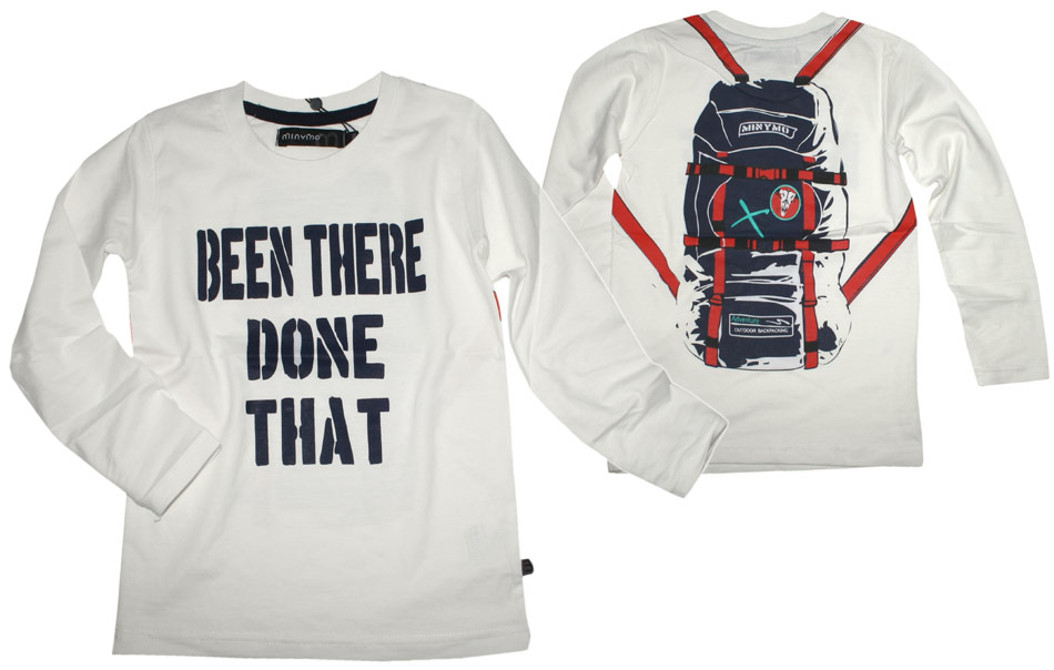 LA Shirt in Weiß mit witzigem Rückendruck: Rucksack von MINYMO für Boys 150142