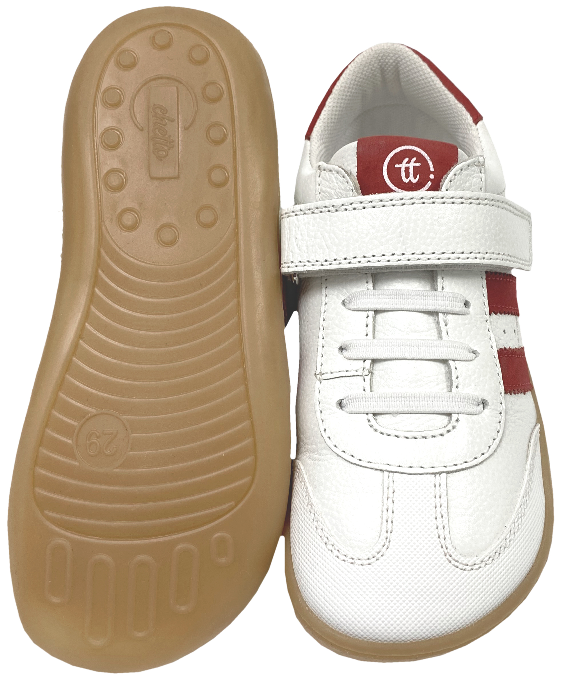 Barfuß-Sneaker, Non-Marking Sohle, Weiß/ Rot von CHETTO Barefoot