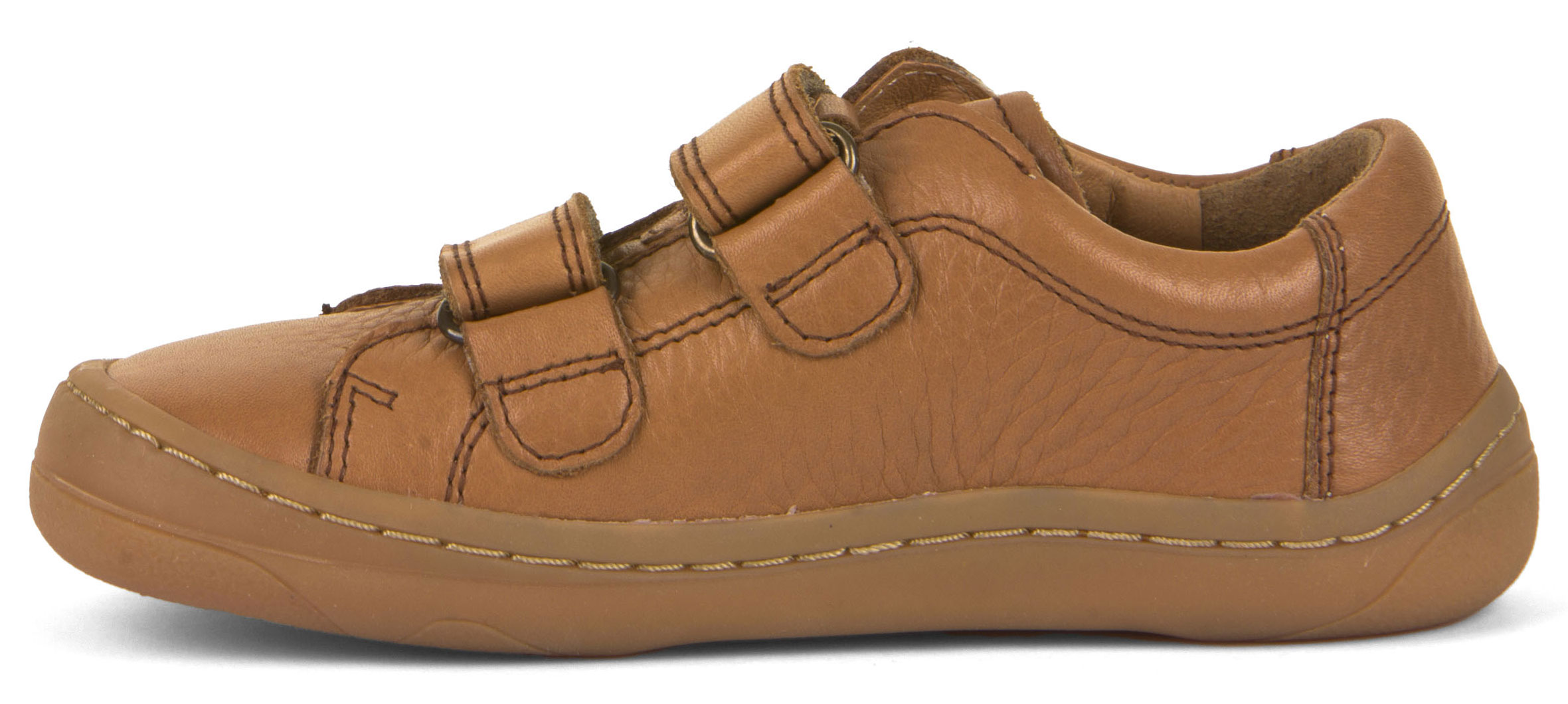 Low Top Sneaker mit Klett, Barfußschuhe aus Terracare Leder in Cognac v. FRODDO G3130201-1