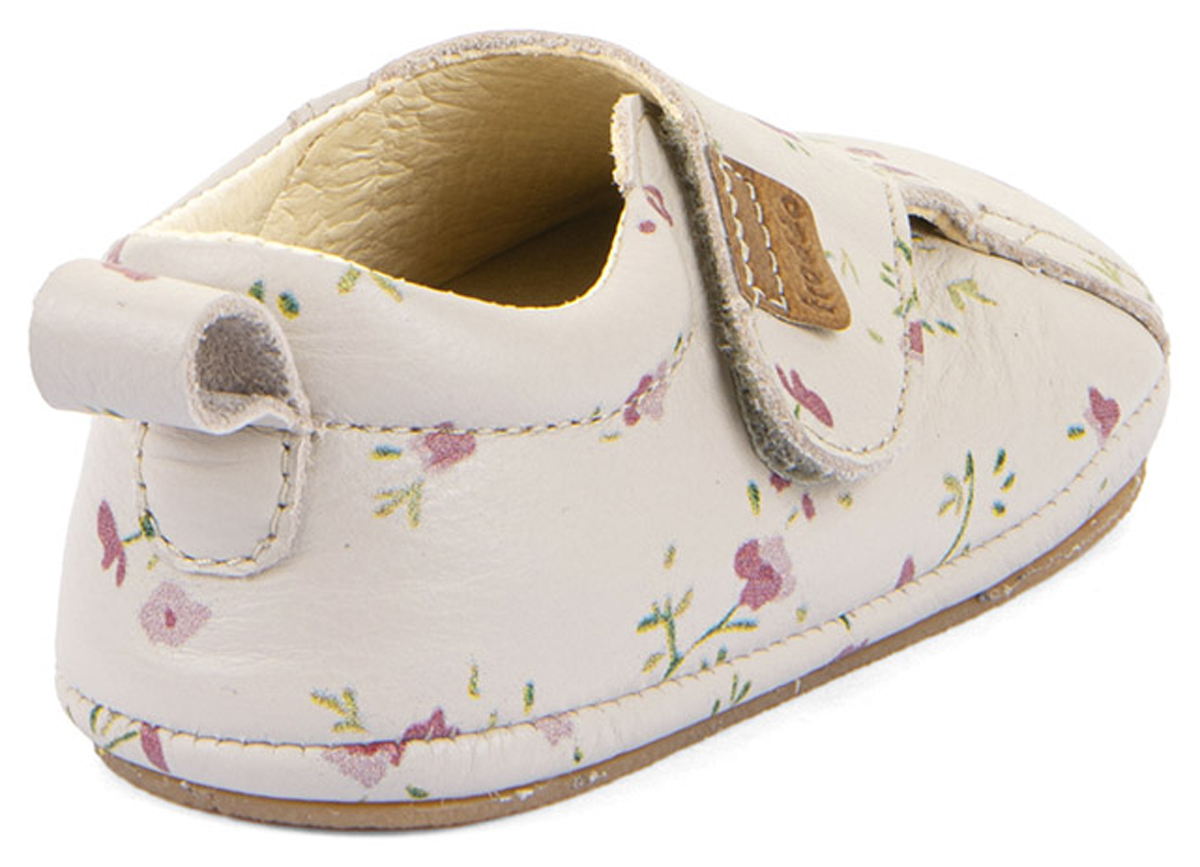 Flache Prewalker Lederschuhe in Beige Flower mit soft- knautschiger Minimalsohle von FRODDO Barefoot G1130020
