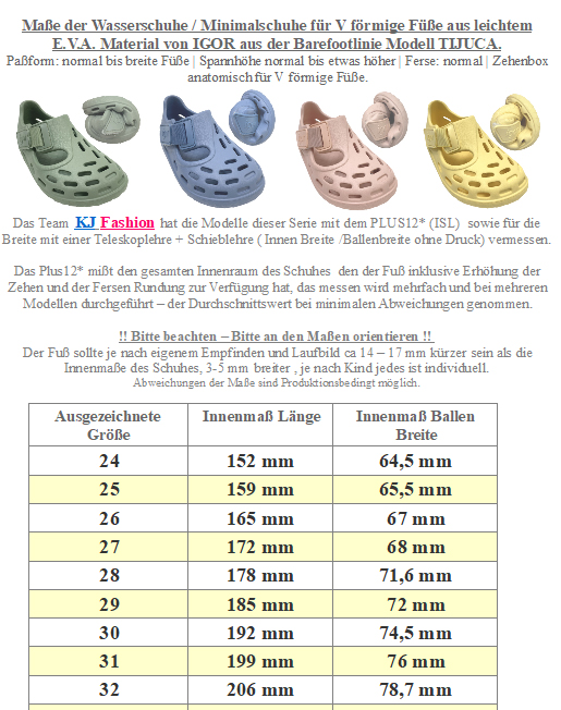 Ultraleichte EVA Barfußschuhe, Wasser- & Gartenschuhe IGOR TIJUCA Vanille