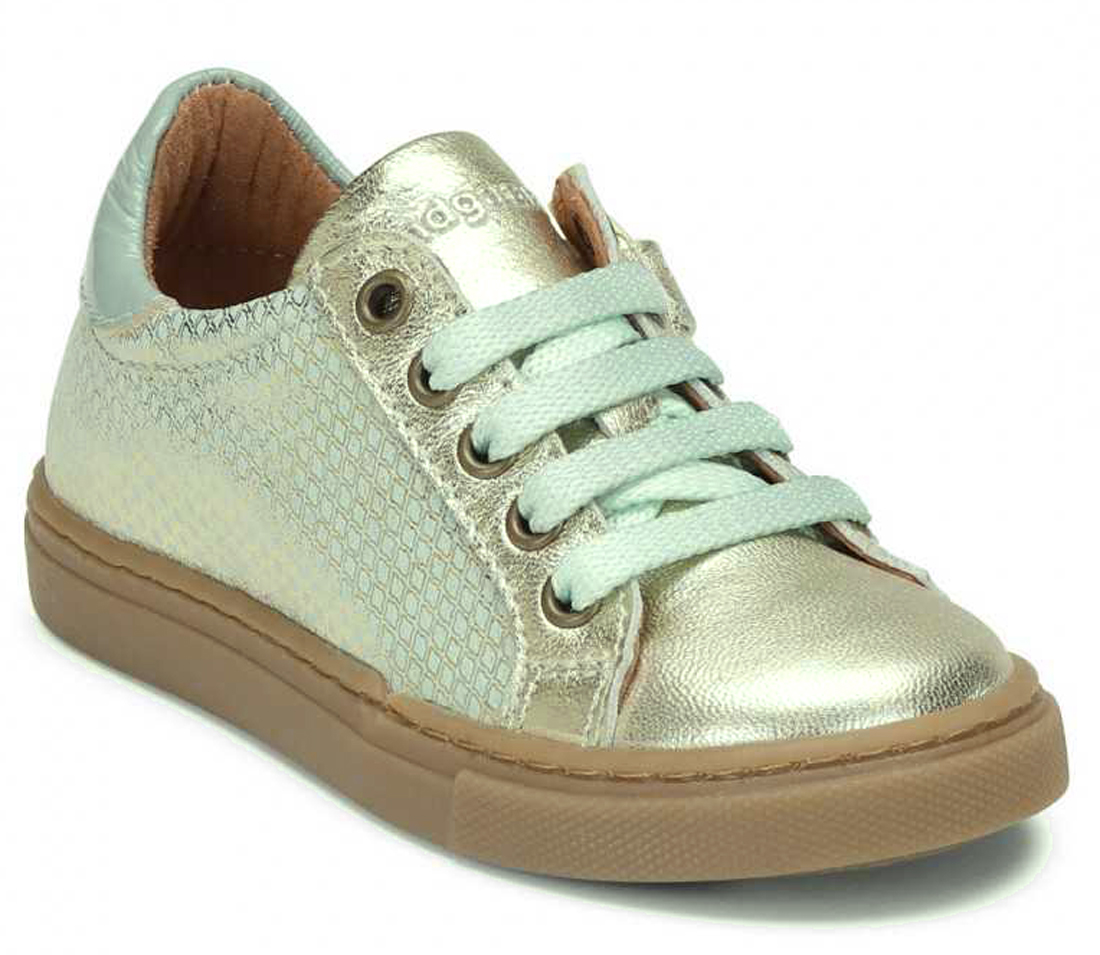 Ledersneaker mit Schnürung & Zipper in Mint / Gold Glitter von BUNDGAARD  Roselil Mint  101082