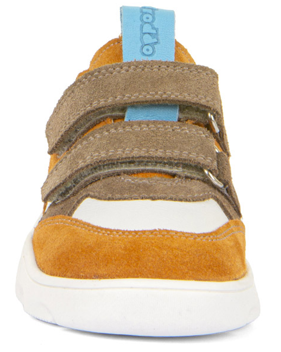 Leder Sneaker Low Top * Zeru Spring Barefoot * in Weiß/ Braun / Orange von FRODDO G3130264