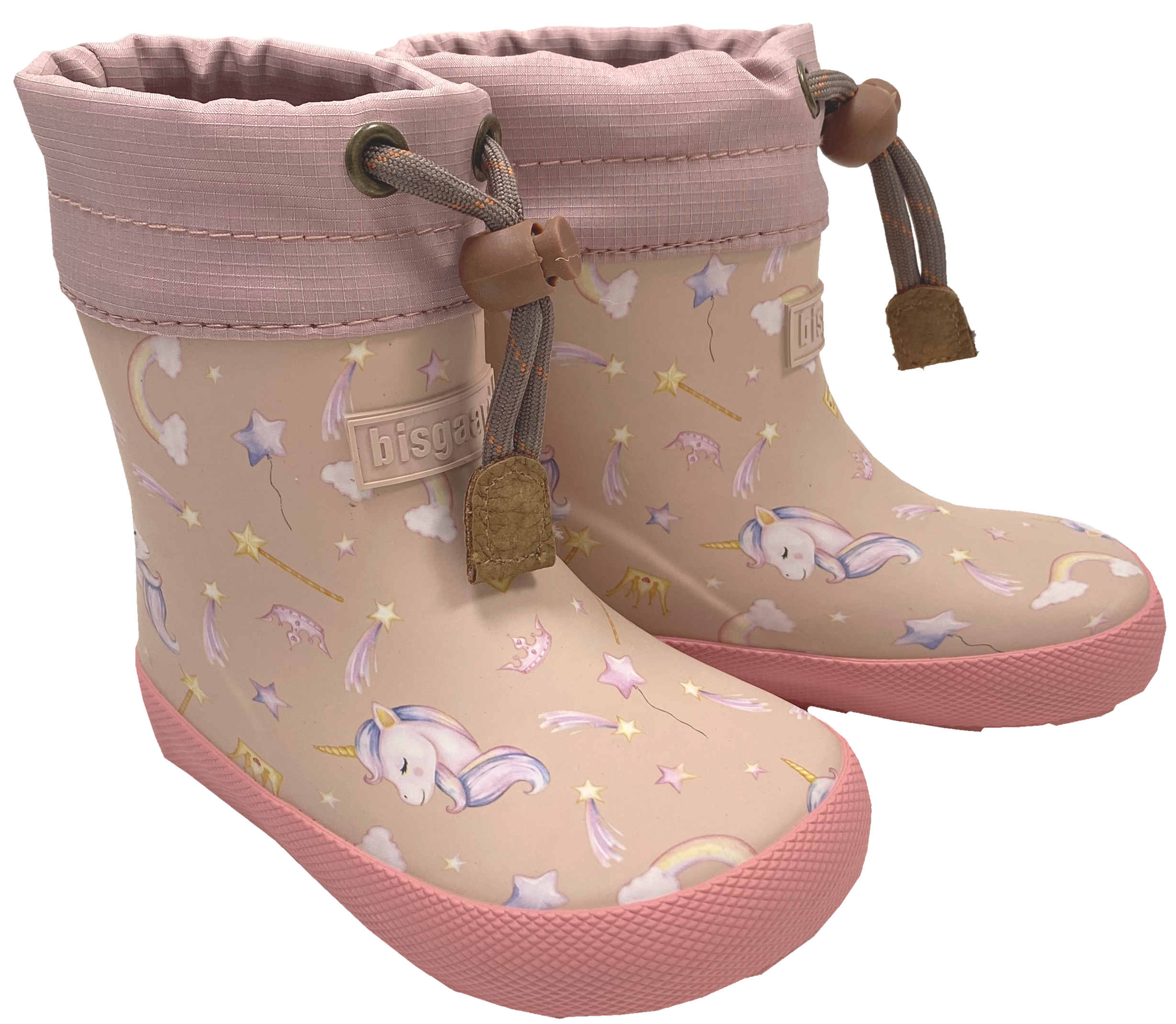 Kurze Thermo Barfuß Gummistiefel Winterfutter von BISGAARD in Rose Einhorn 92023