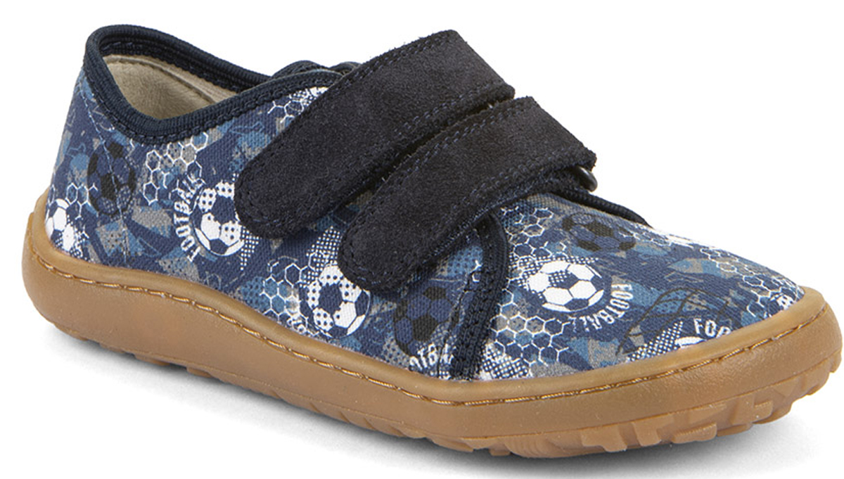 Canvas Sneaker Barefoot Grip Sohle von FRODDO in Navy Blue Motiv Fußball G1700440