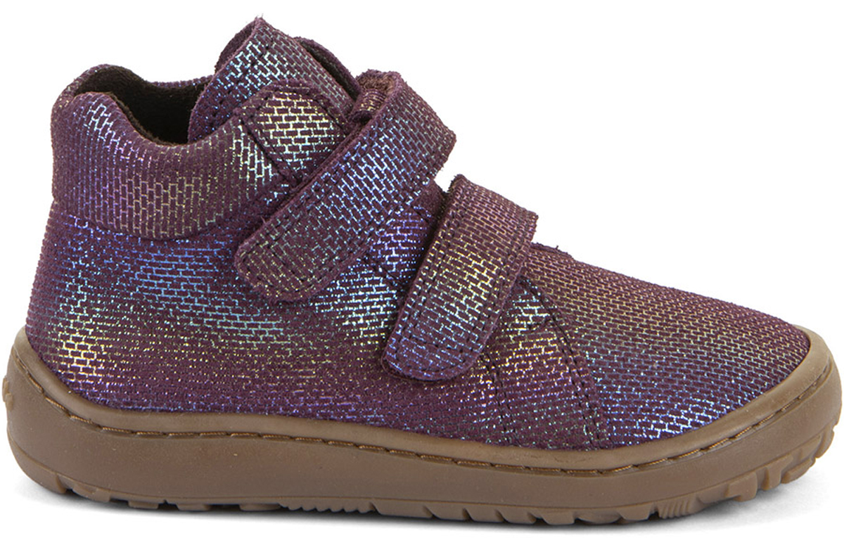 Knöchelhohe Barfußschuhe + dünnes Fleece Futter, FRODDO Barefoot Violett Glitzer *Barefoot Autumn* G3110263