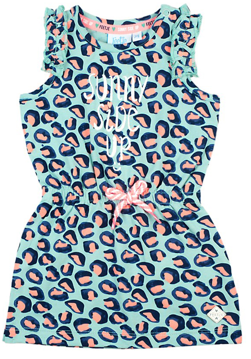 Süßes Kleidchen in Mint mit Leo Print  für kleine Mädels von FEETJE  "Botanic Blush" 0324