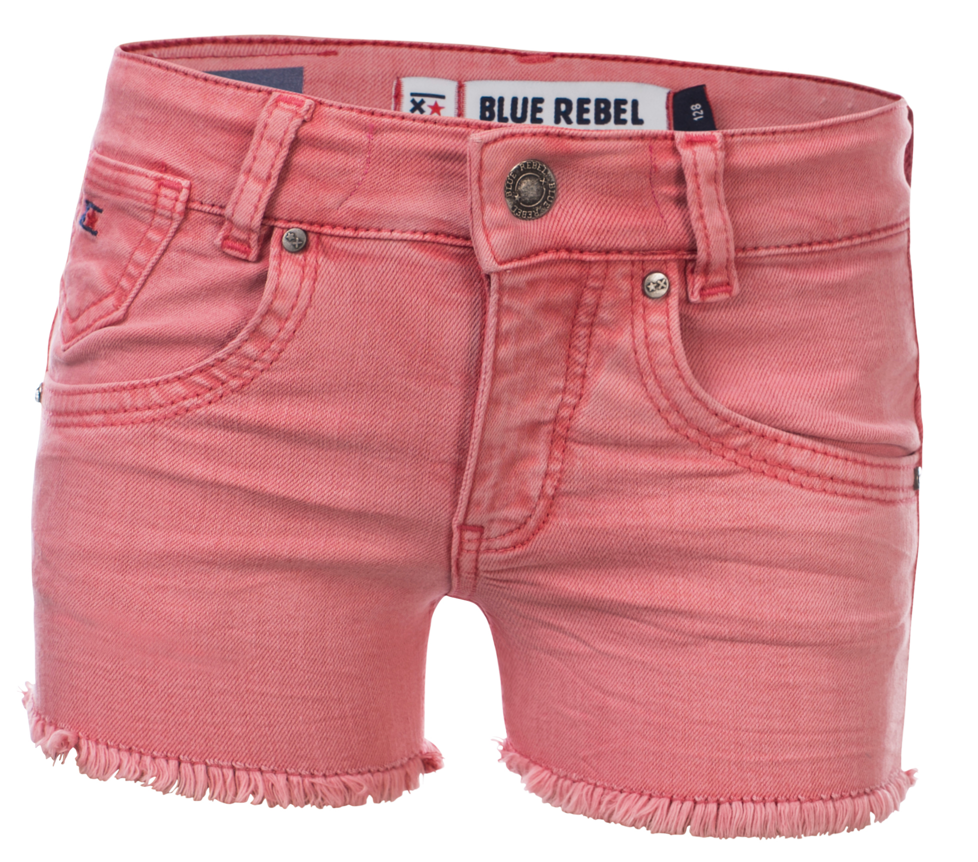 Hot Pants / Jeansshorts Super Stretch, Skinny Fitting von BLUE REBEL "GOLD" in Hellrot 0142062