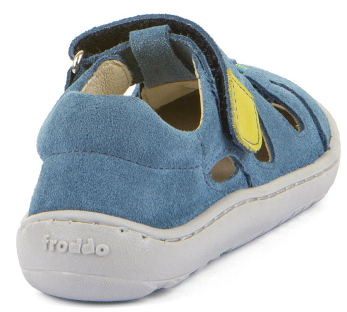 Halbsandale / Minimalschuhe aus Leder Zehen & Fersenschutz von FRODDO Barefoot in Jeans Blau G3150290