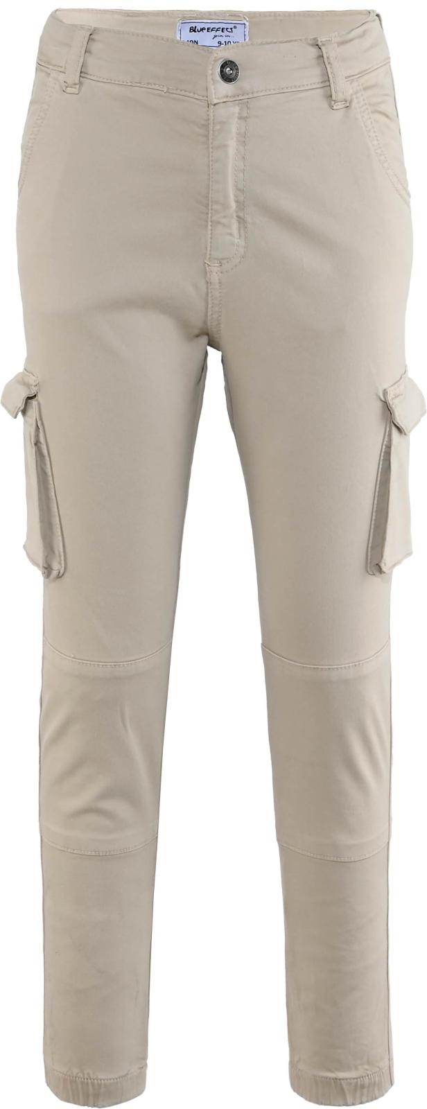 Lässig sitzende High Waist Pants aus BW Twill in Beige mit Cargo Taschen von BLUE EFFECT 1281