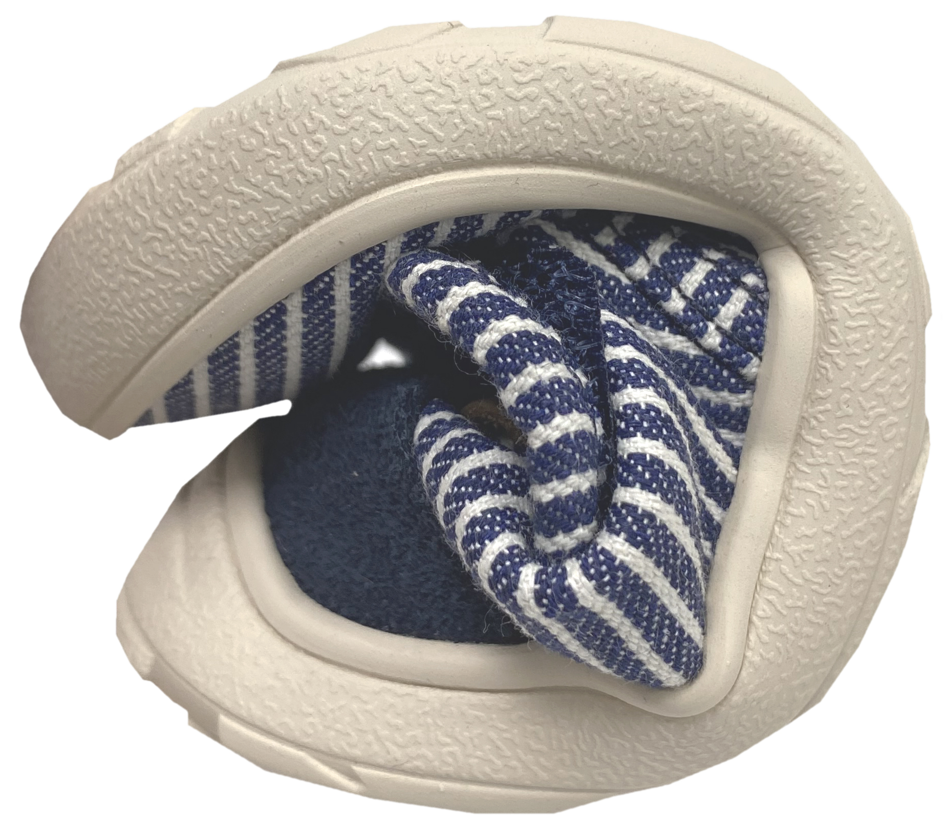 Knautschige Hausschuhe *Navy Stripe* mit Klett, quer & längs flexible Miinimalsohle BISGAARD Basic